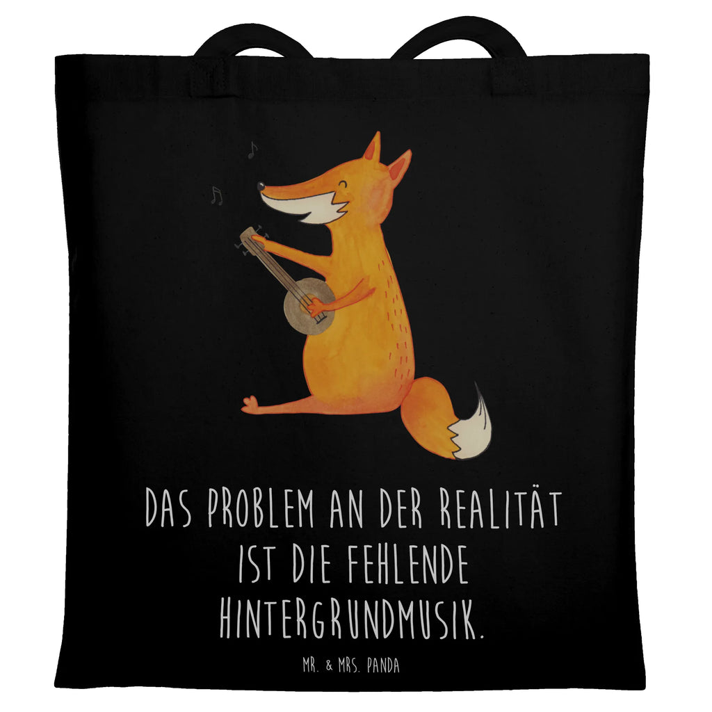 Tragetasche Fuchs Gitarre Beuteltasche, Beutel, Einkaufstasche, Jutebeutel, Stoffbeutel, Tasche, Shopper, Umhängetasche, Strandtasche, Schultertasche, Stofftasche, Tragetasche, Badetasche, Jutetasche, Einkaufstüte, Laptoptasche, Fuchs, Füchse, Geschenk Musiker, Musik Spruch, Musikerin, Sänger, Sängerin, Gitarre