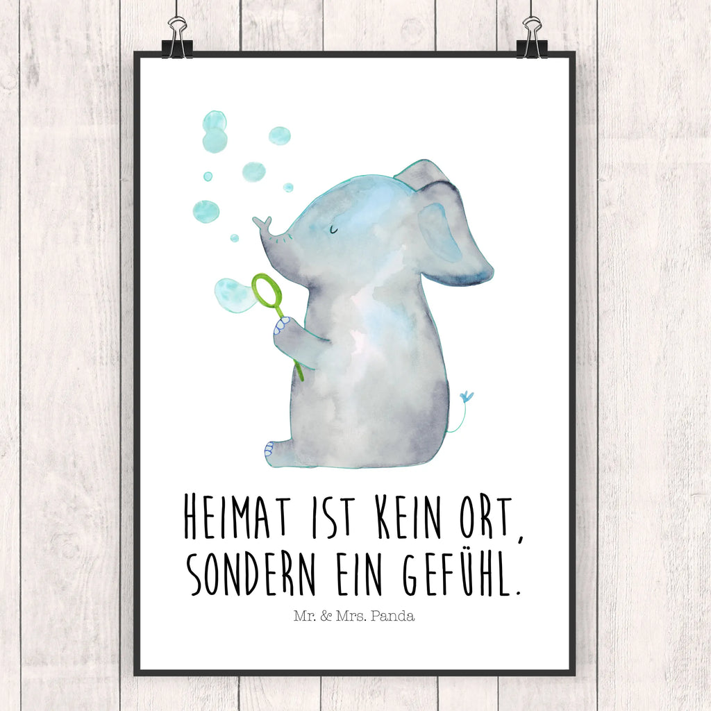 Poster Elefant Seifenblasen Poster, Wandposter, Bild, Wanddeko, Küchenposter, Kinderposter, Wanddeko Bild, Raumdekoration, Wanddekoration, Handgemaltes Poster, Mr. & Mrs. Panda Poster, Designposter, Kunstdruck, Posterdruck, Tiermotive, Gute Laune, lustige Sprüche, Tiere, Elefant, Elefanten, Dickhäuter, Rüsseltier, Seifenblasen, Liebe, Heimat, Gefühl. Daheim, Liebesbeweis, Liebesspruch