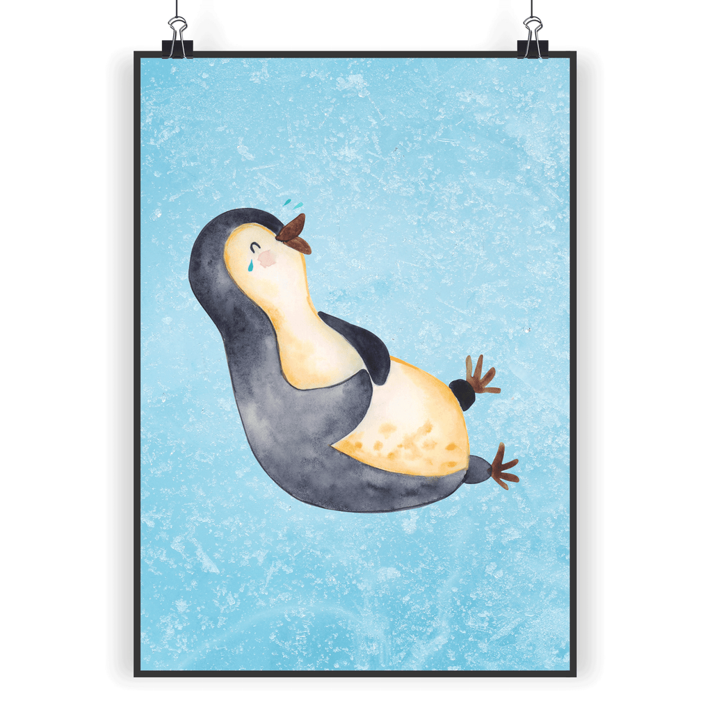 Poster Pinguin Lachen Poster, Wandposter, Bild, Wanddeko, Küchenposter, Kinderposter, Wanddeko Bild, Raumdekoration, Wanddekoration, Handgemaltes Poster, Mr. & Mrs. Panda Poster, Designposter, Kunstdruck, Posterdruck, Pinguin, Pinguine, lustiger Spruch, Optimismus, Fröhlich, Lachen, Humor, Fröhlichkeit