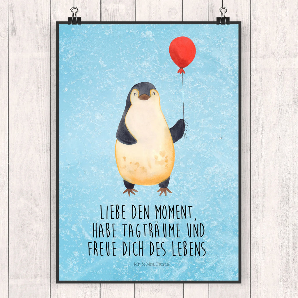 Poster Pinguin Luftballon Poster, Wandposter, Bild, Wanddeko, Küchenposter, Kinderposter, Wanddeko Bild, Raumdekoration, Wanddekoration, Handgemaltes Poster, Mr. & Mrs. Panda Poster, Designposter, Kunstdruck, Posterdruck, Pinguin, Pinguine, Luftballon, Tagträume, Lebenslust, Geschenk Freundin, Geschenkidee, beste Freundin, Motivation, Neustart, neues Leben, Liebe, Glück