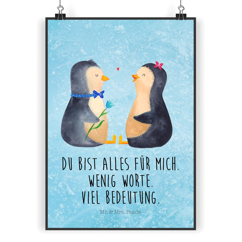 Poster Pinguin Pärchen Poster, Wandposter, Bild, Wanddeko, Küchenposter, Kinderposter, Wanddeko Bild, Raumdekoration, Wanddekoration, Handgemaltes Poster, Mr. & Mrs. Panda Poster, Designposter, Kunstdruck, Posterdruck, Pinguin, Pinguine, Liebe, Liebespaar, Liebesbeweis, Liebesgeschenk, Verlobung, Jahrestag, Hochzeitstag, Hochzeit, Hochzeitsgeschenk, große Liebe, Traumpaar