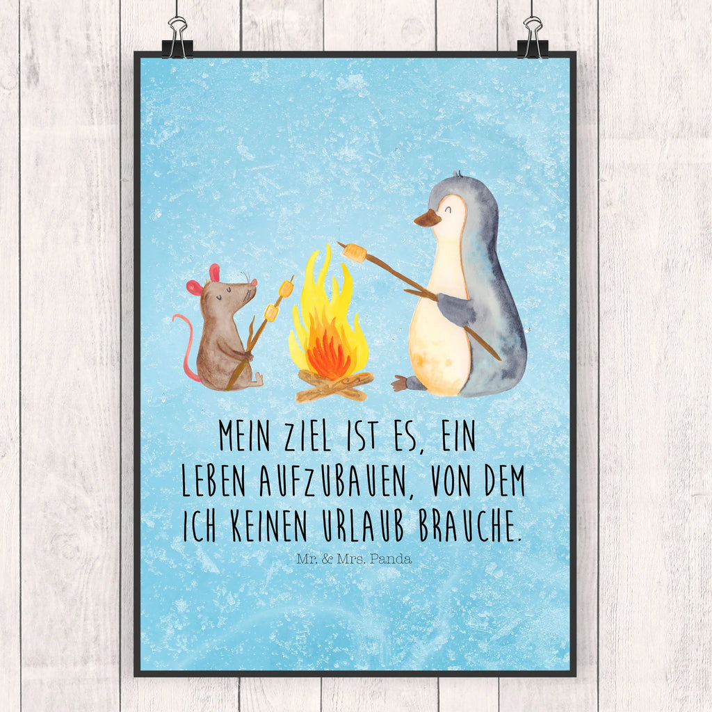 Poster Pinguin Lagerfeuer Poster, Wandposter, Bild, Wanddeko, Küchenposter, Kinderposter, Wanddeko Bild, Raumdekoration, Wanddekoration, Handgemaltes Poster, Mr. & Mrs. Panda Poster, Designposter, Kunstdruck, Posterdruck, Pinguin, Maus, Pinguine, Lagerfeuer, Leben, Arbeit, Job, Motivation, Büro, Büroalltag, Lebensspruch, Lebensmotivation, Neustart, Liebe, grillen, Feuer, Marshmallows