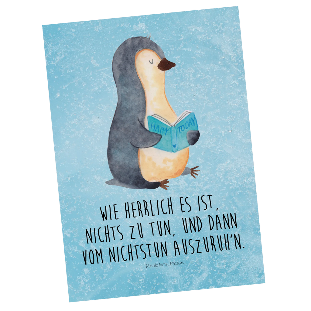 Postkarte Pinguin Buch Postkarte, Karte, Geschenkkarte, Grußkarte, Einladung, Ansichtskarte, Geburtstagskarte, Einladungskarte, Dankeskarte, Ansichtskarten, Einladung Geburtstag, Einladungskarten Geburtstag, Pinguin, Pinguine, Buch, Lesen, Bücherwurm, Nichtstun, Faulenzen, Ferien, Urlaub, Freizeit