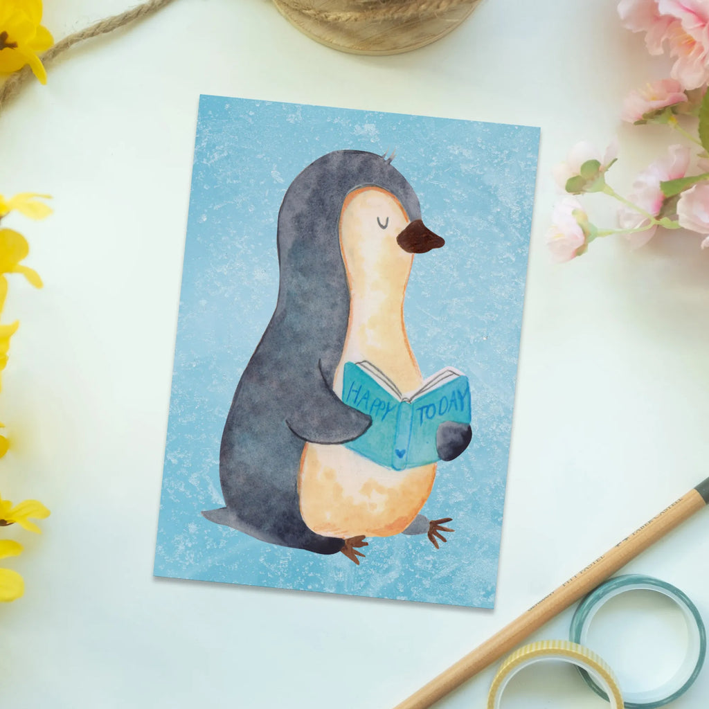 Postkarte Pinguin Buch Postkarte, Karte, Geschenkkarte, Grußkarte, Einladung, Ansichtskarte, Geburtstagskarte, Einladungskarte, Dankeskarte, Ansichtskarten, Einladung Geburtstag, Einladungskarten Geburtstag, Pinguin, Pinguine, Buch, Lesen, Bücherwurm, Nichtstun, Faulenzen, Ferien, Urlaub, Freizeit