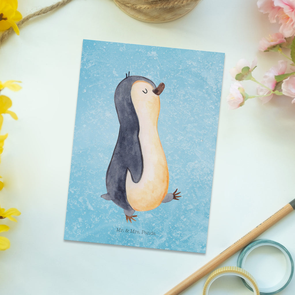 Postkarte Pinguin marschieren Postkarte, Karte, Geschenkkarte, Grußkarte, Einladung, Ansichtskarte, Geburtstagskarte, Einladungskarte, Dankeskarte, Ansichtskarten, Einladung Geburtstag, Einladungskarten Geburtstag, Pinguin, Pinguine, Frühaufsteher, Langschläfer, Bruder, Schwester, Familie