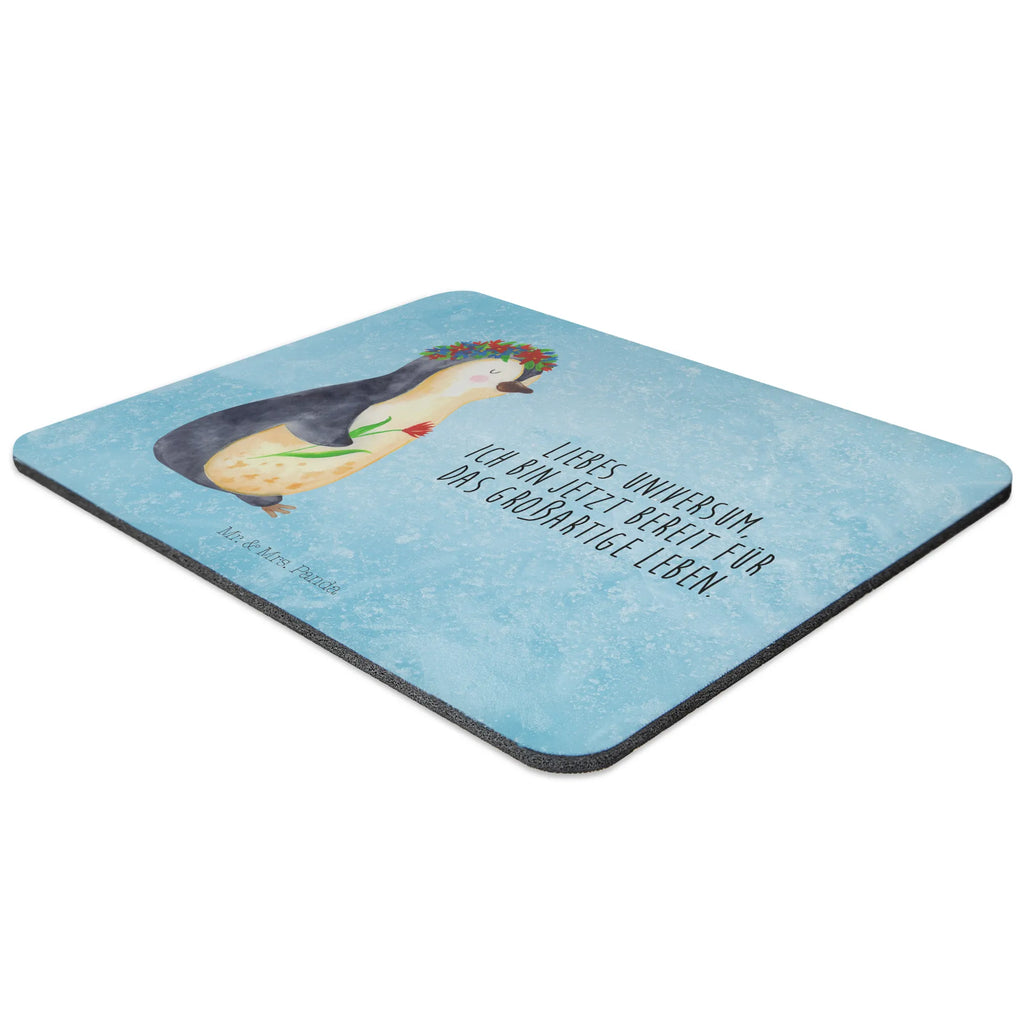 Mauspad Pinguin Blumenkranz Mousepad, Computer zubehör, Büroausstattung, PC Zubehör, Arbeitszimmer, Mauspad, Einzigartiges Mauspad, Designer Mauspad, Mausunterlage, Mauspad Büro, Pinguin, Pinguine, Blumenkranz, Universum, Leben, Wünsche, Ziele, Lebensziele, Motivation, Lebenslust, Liebeskummer, Geschenkidee