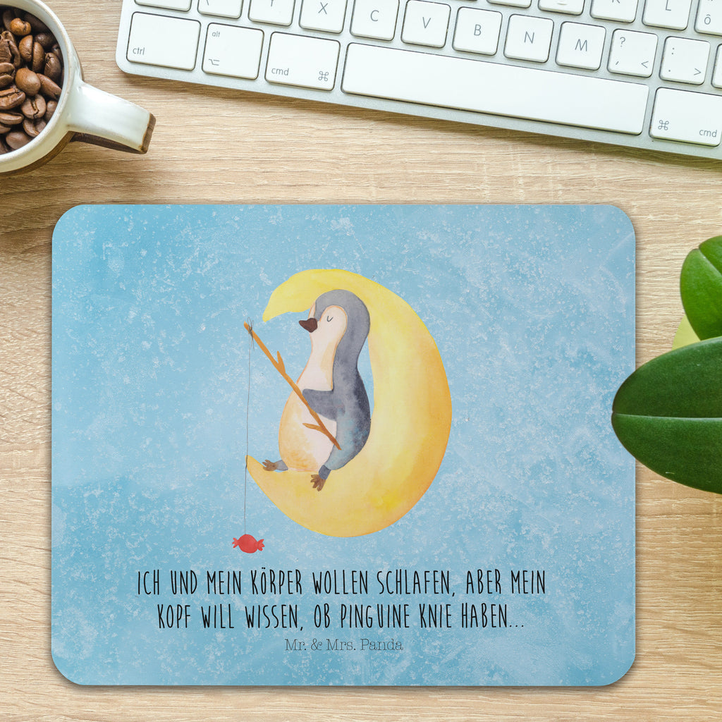 Mauspad Pinguin Mond Mousepad, Computer zubehör, Büroausstattung, PC Zubehör, Arbeitszimmer, Mauspad, Einzigartiges Mauspad, Designer Mauspad, Mausunterlage, Mauspad Büro, Pinguin, Pinguine, Spruch, schlafen, Nachtruhe, Einschlafen, Schlafzimmer, Schlafstörungen, Gästezimmer