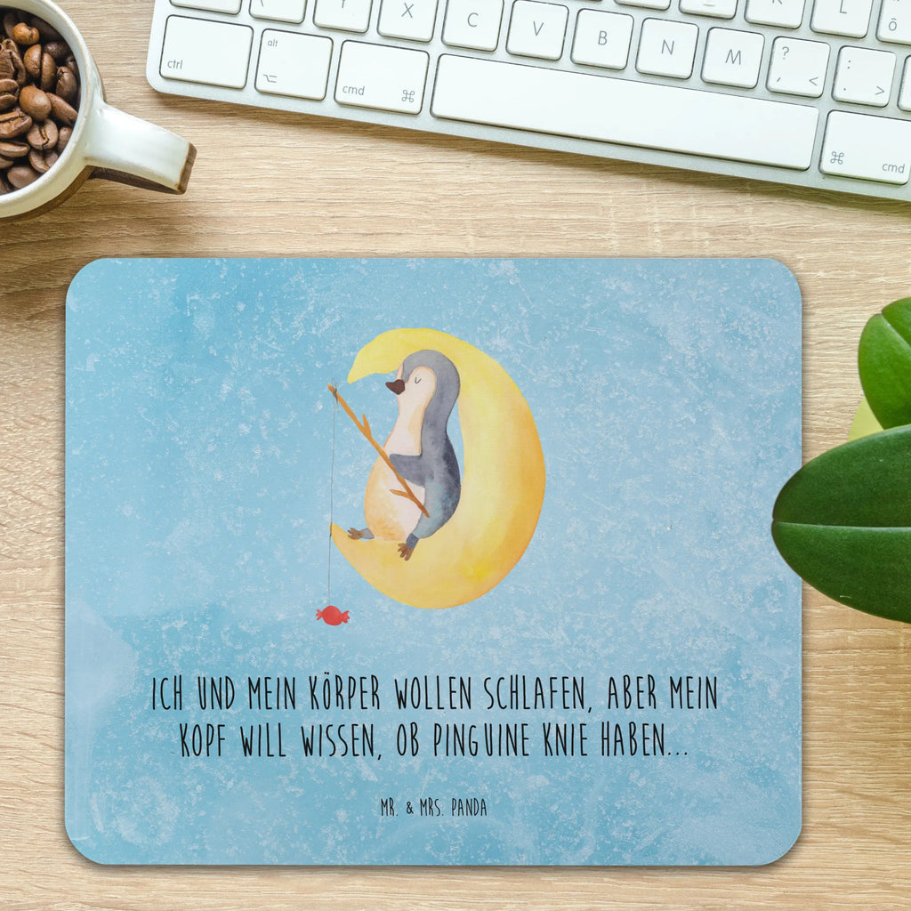 Mauspad Pinguin Mond Mousepad, Computer zubehör, Büroausstattung, PC Zubehör, Arbeitszimmer, Mauspad, Einzigartiges Mauspad, Designer Mauspad, Mausunterlage, Mauspad Büro, Pinguin, Pinguine, Spruch, schlafen, Nachtruhe, Einschlafen, Schlafzimmer, Schlafstörungen, Gästezimmer