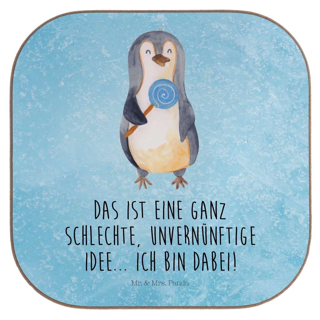 Quadratische Untersetzer Pinguin Lolli Untersetzer, Bierdeckel, Glasuntersetzer, Untersetzer Gläser, Getränkeuntersetzer, Untersetzer aus Holz, Untersetzer für Gläser, Korkuntersetzer, Untersetzer Holz, Holzuntersetzer, Tassen Untersetzer, Untersetzer Design, Pinguin, Pinguine, Lolli, Süßigkeiten, Blödsinn, Spruch, Rebell, Gauner, Ganove, Rabauke