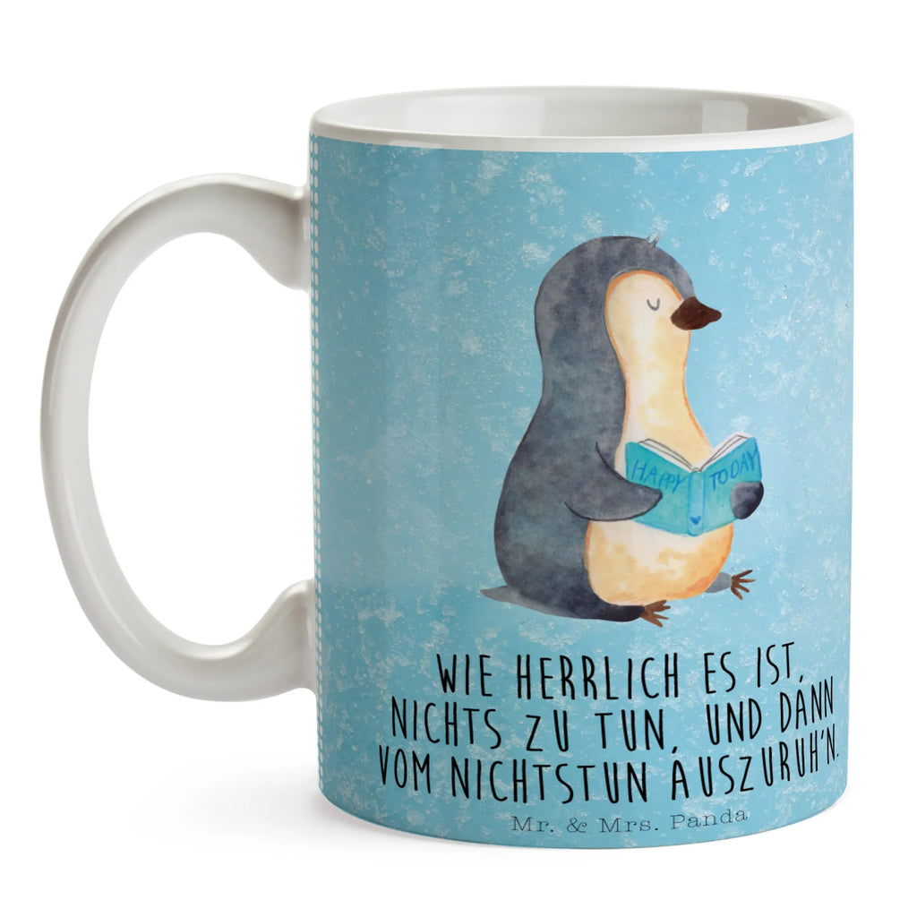 Tasse Pinguin Buch Tasse, Kaffeetasse, Teetasse, Becher, Kaffeebecher, Teebecher, Keramiktasse, Porzellantasse, Büro Tasse, Geschenk Tasse, Tasse Sprüche, Tasse Motive, Kaffeetassen, Tasse bedrucken, Designer Tasse, Cappuccino Tassen, Schöne Teetassen, Pinguin, Pinguine, Buch, Lesen, Bücherwurm, Nichtstun, Faulenzen, Ferien, Urlaub, Freizeit