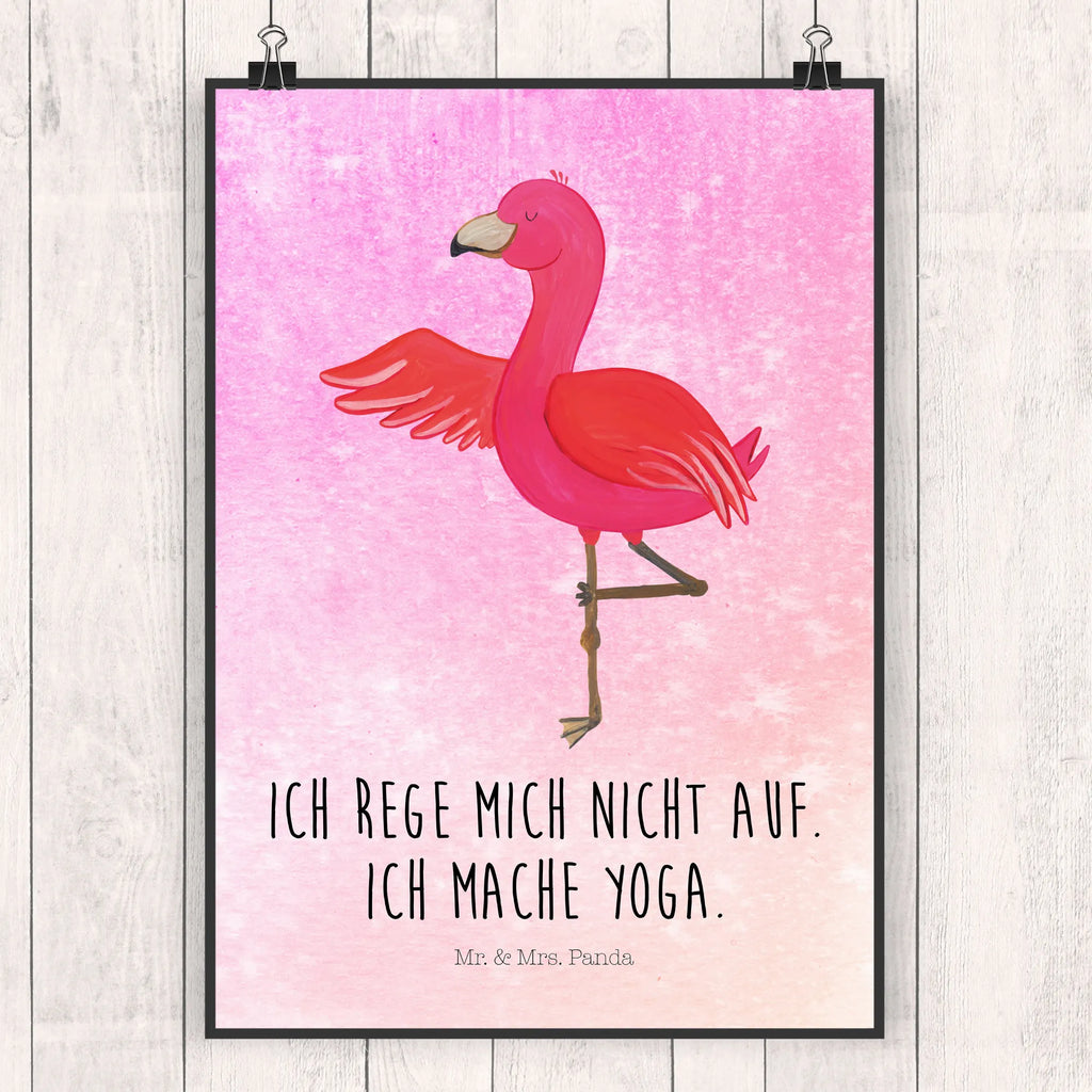 Poster Flamingo Yoga Poster, Wandposter, Bild, Wanddeko, Küchenposter, Kinderposter, Wanddeko Bild, Raumdekoration, Wanddekoration, Handgemaltes Poster, Mr. & Mrs. Panda Poster, Designposter, Kunstdruck, Posterdruck, Flamingo, Vogel, Yoga, Namaste, Achtsamkeit, Yoga-Übung, Entspannung, Ärger, Aufregen, Tiefenentspannung