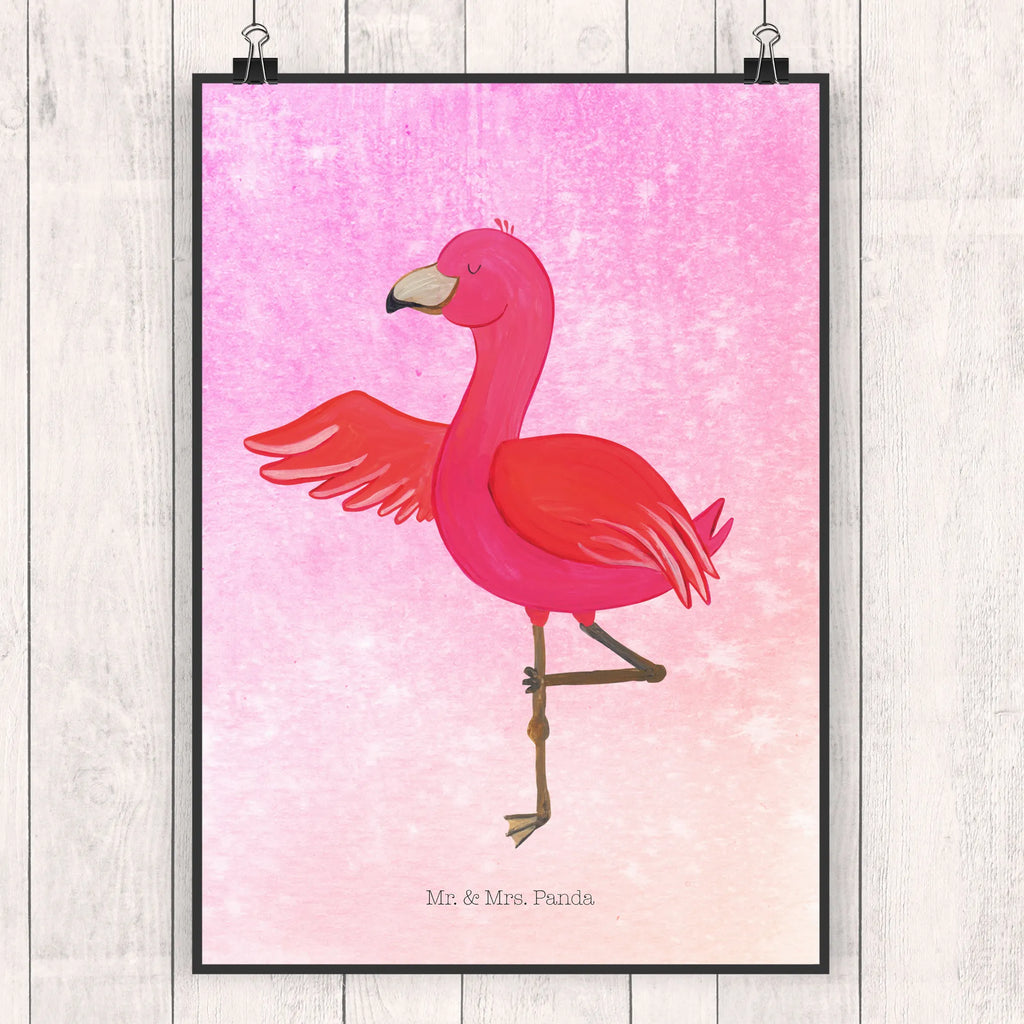 Poster Flamingo Yoga Poster, Wandposter, Bild, Wanddeko, Küchenposter, Kinderposter, Wanddeko Bild, Raumdekoration, Wanddekoration, Handgemaltes Poster, Mr. & Mrs. Panda Poster, Designposter, Kunstdruck, Posterdruck, Flamingo, Vogel, Yoga, Namaste, Achtsamkeit, Yoga-Übung, Entspannung, Ärger, Aufregen, Tiefenentspannung