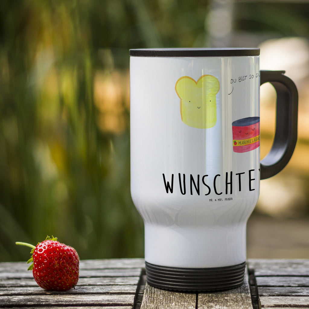 Personalisierter Thermobecher Toast & Marmelade Personalisierter Thermobecher, Personalisierter To Go Becher, Personalisierte Thermotasse, Personalisierter Kaffeebecher, Personalisierter Isolierbecher, Thermobecher personalisieren, Thermobecher mit Namen, Thermobecher selbst gestalten, Wunschname, Spülmaschinenfest, Bedrucken, Isolierbecher mit Namen, Isolierbecher selbst gestalten, Thermotasse personalisieren, Thermotasse mit Namen, Tiermotive, Gute Laune, lustige Sprüche, Tiere, Toast, Marmelade, Dreamteam, süße Postkarte, süß, Küche Deko, Küche Spruch, Frühstück Einladung, Brot, Toastbrot