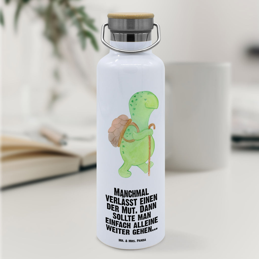 Trinkflasche Schildkröte Wanderer Thermosflasche, Isolierflasche, Edelstahl, Trinkflasche, isoliert, Wamrhaltefunktion, Sportflasche, Flasche zum Sport, Sportlerflasche, Schildkröte, Schildkröten, Motivation, Motivationsspruch, Motivationssprüche, Neuanfang