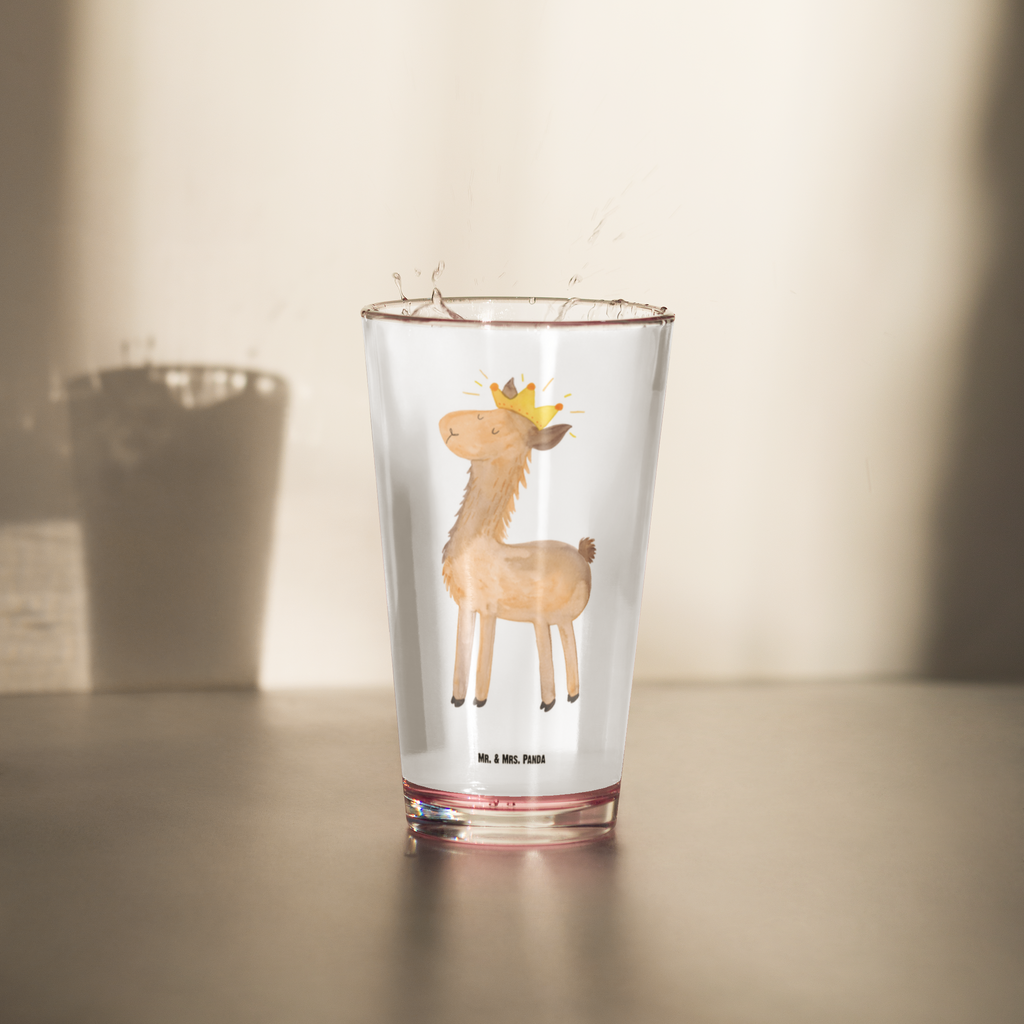 Premium Trinkglas Lama König Trinkglas, Glas, Pint Glas, Bierglas, Cocktail Glas, Wasserglas, Lama, Alpaka, Lamas, König, Königin, Freundin, Mama, Papa, Büro Kollege, Kollegin, Chef, Vorgesetzter, Abi, Abitur