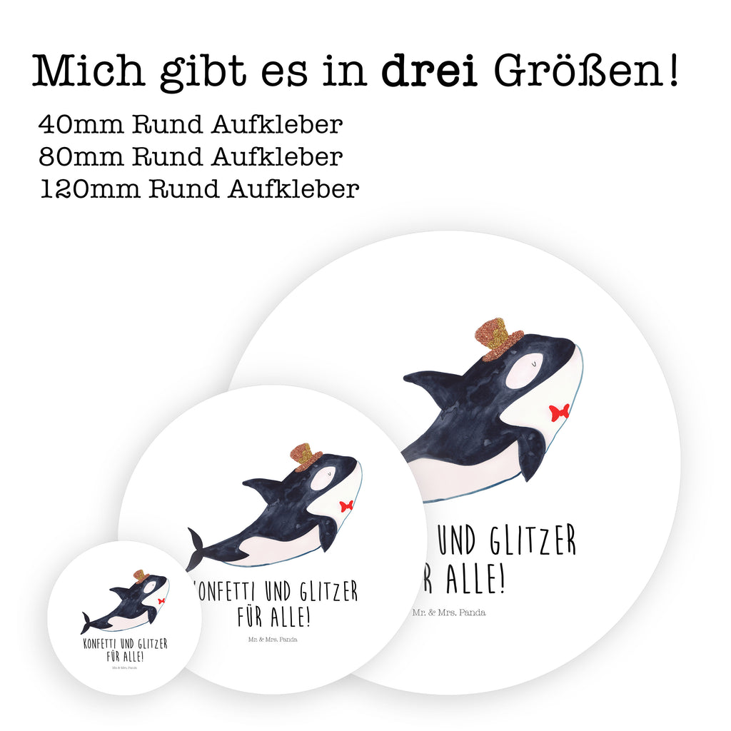 Rund Aufkleber Orca Zylinder Sticker, Aufkleber, Etikett, Meerestiere, Meer, Urlaub, Narwal, Glitter, Konfetti, Glitzer, Geburtstag, Feier, Fete, Fest, Glückwunsch, Orca