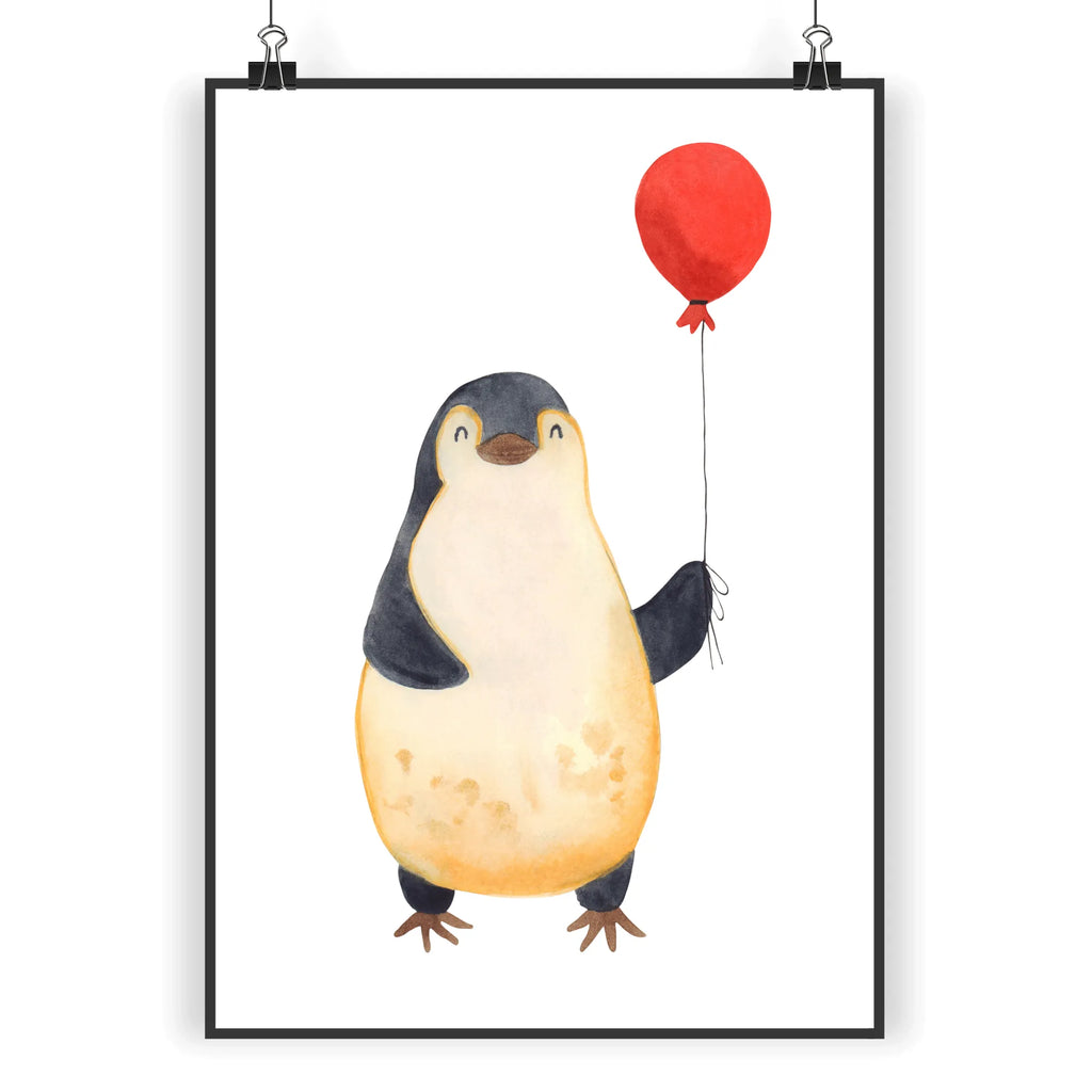 Poster Pinguin Luftballon Poster, Wandposter, Bild, Wanddeko, Küchenposter, Kinderposter, Wanddeko Bild, Raumdekoration, Wanddekoration, Handgemaltes Poster, Mr. & Mrs. Panda Poster, Designposter, Kunstdruck, Posterdruck, Pinguin, Pinguine, Luftballon, Tagträume, Lebenslust, Geschenk Freundin, Geschenkidee, beste Freundin, Motivation, Neustart, neues Leben, Liebe, Glück