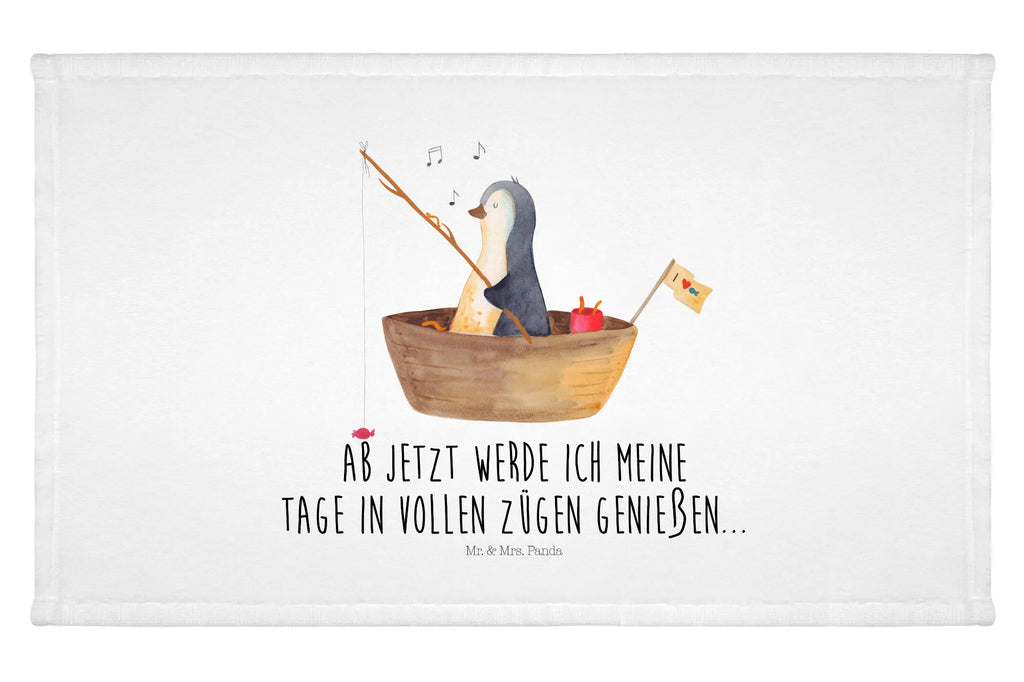 Handtuch Pinguin Angelboot Gästetuch, Reisehandtuch, Sport Handtuch, Frottier, Kinder Handtuch, Pinguin, Pinguine, Angeln, Boot, Angelboot, Lebenslust, Leben, genießen, Motivation, Neustart, Neuanfang, Trennung, Scheidung, Geschenkidee Liebeskummer