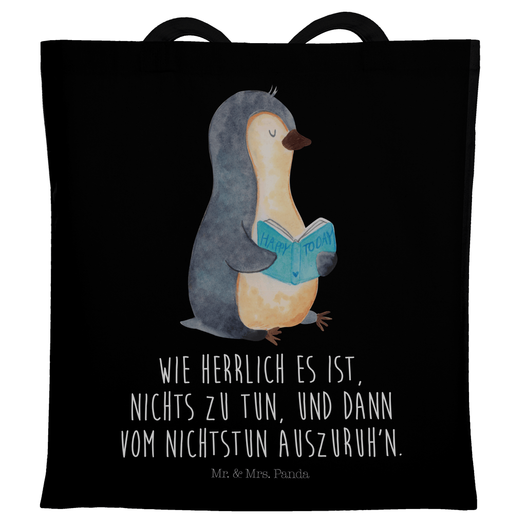 Tragetasche Pinguin Buch Beuteltasche, Beutel, Einkaufstasche, Jutebeutel, Stoffbeutel, Tasche, Shopper, Umhängetasche, Strandtasche, Schultertasche, Stofftasche, Tragetasche, Badetasche, Jutetasche, Einkaufstüte, Laptoptasche, Pinguin, Pinguine, Buch, Lesen, Bücherwurm, Nichtstun, Faulenzen, Ferien, Urlaub, Freizeit