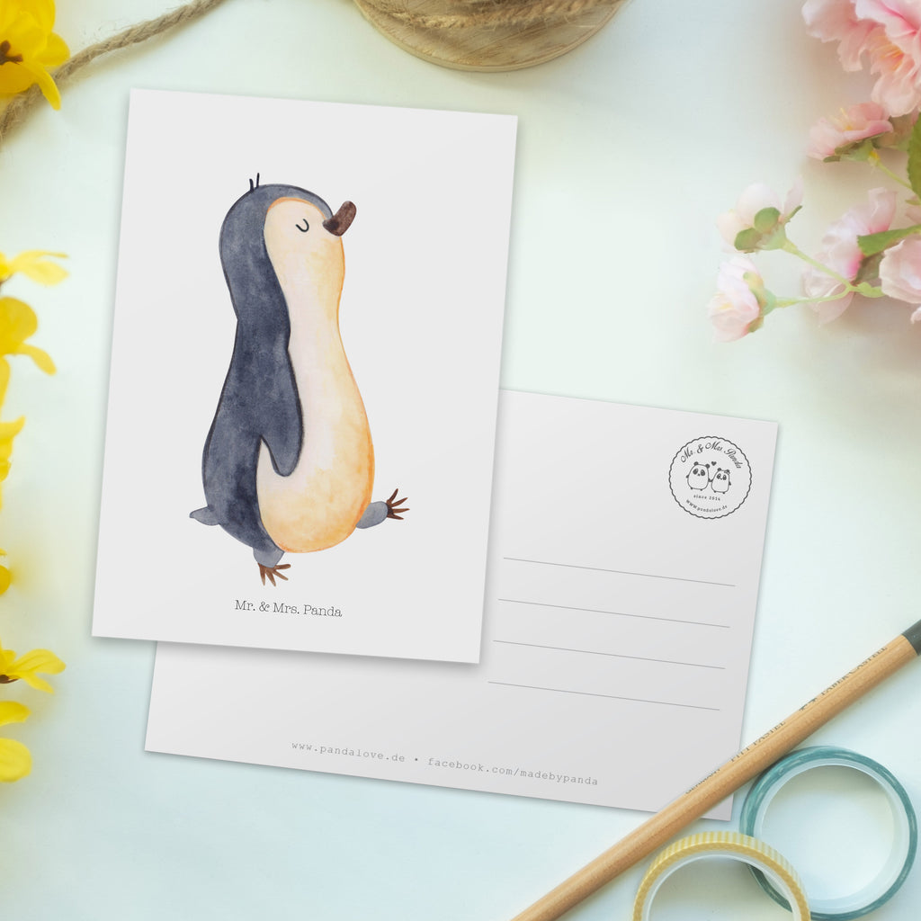 Postkarte Pinguin marschieren Postkarte, Karte, Geschenkkarte, Grußkarte, Einladung, Ansichtskarte, Geburtstagskarte, Einladungskarte, Dankeskarte, Ansichtskarten, Einladung Geburtstag, Einladungskarten Geburtstag, Pinguin, Pinguine, Frühaufsteher, Langschläfer, Bruder, Schwester, Familie