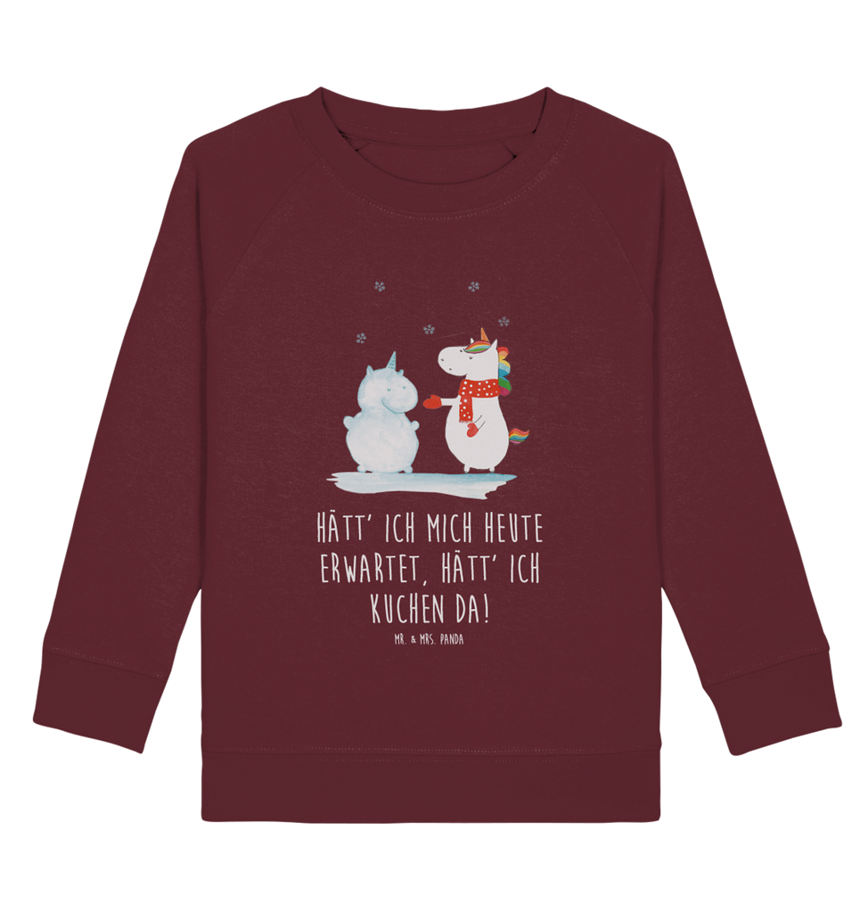 Organic Kinder Pullover Einhorn Schneemann Kinder Pullover, Kinder Sweatshirt, Jungen, Mädchen, Einhorn, Einhörner, Einhorn Deko, Pegasus, Unicorn, Schneemann, Winter, Schnee, Kuchen, Weihnachten, kalt, Mütze, Handschuhe, X-Mas