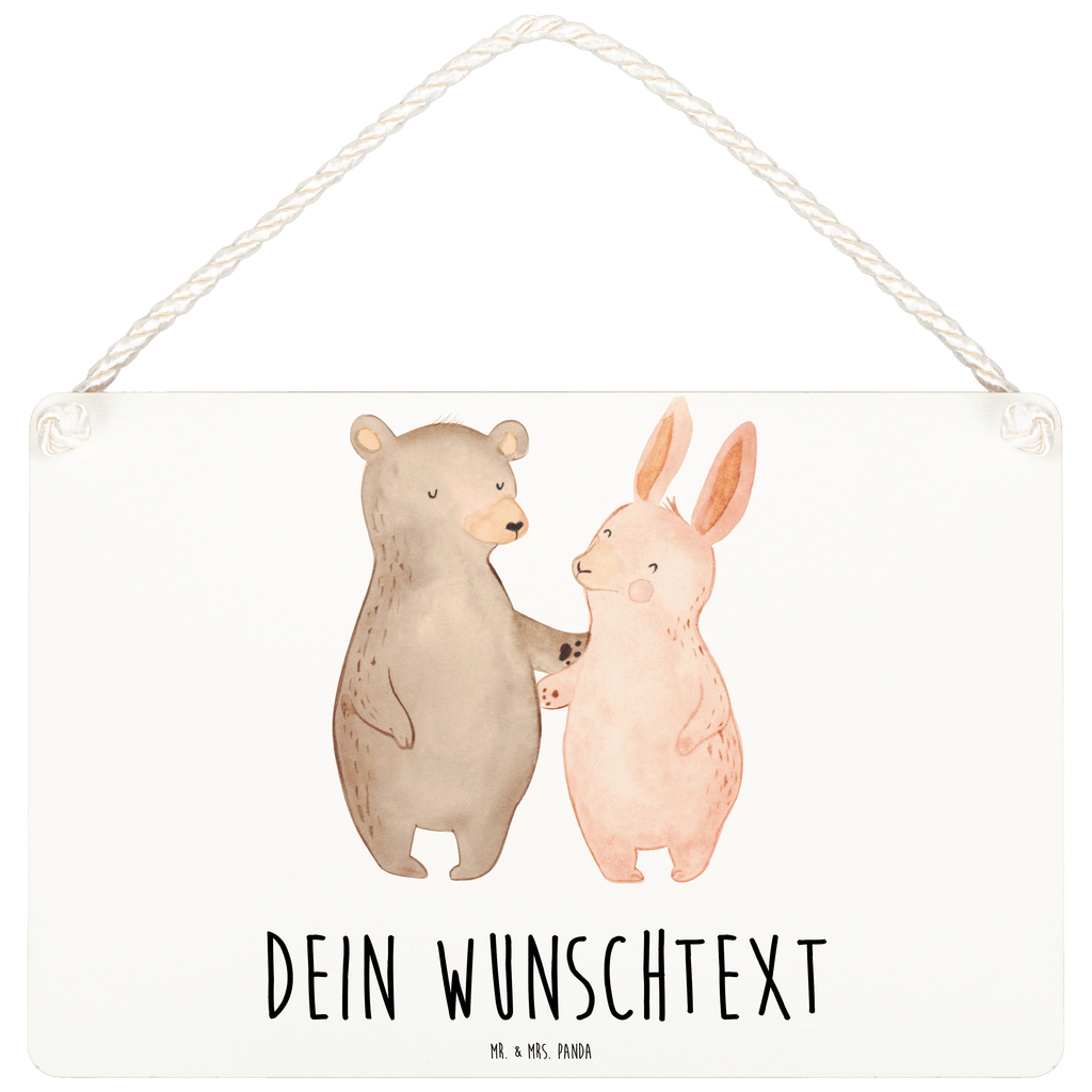 Personalisiertes Deko Schild Bär und Hase Umarmen Dekoschild, Deko Schild, Schild, Tür Schild, Türschild, Holzschild, Wandschild, Wanddeko, Liebe, Partner, Freund, Freundin, Ehemann, Ehefrau, Heiraten, Verlobung, Heiratsantrag, Liebesgeschenk, Jahrestag, Hocheitstag, Freunde, bester Freund, Hase, Bär, Bärchen, best friends