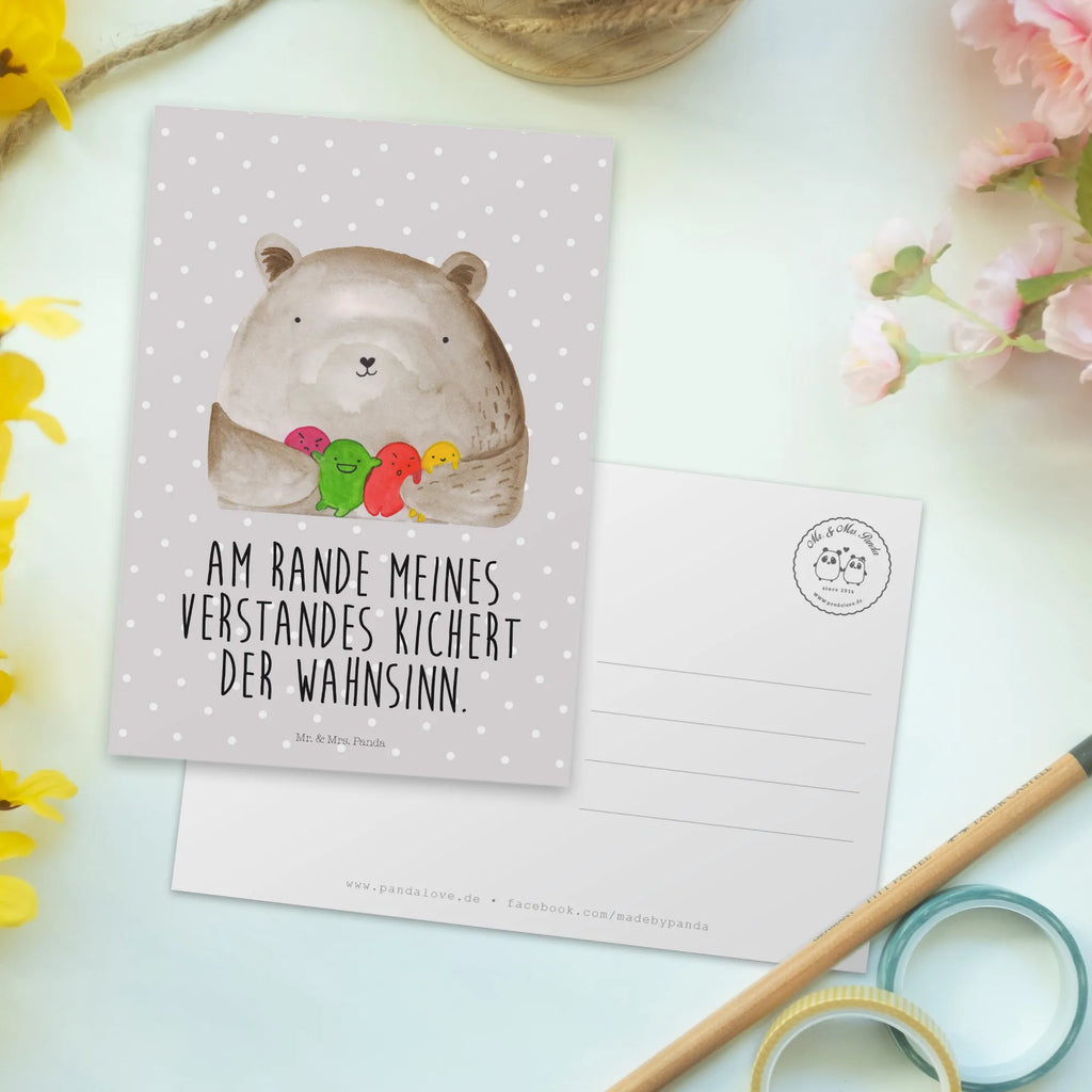 Postkarte Bär Gefühl Postkarte, Karte, Geschenkkarte, Grußkarte, Einladung, Ansichtskarte, Geburtstagskarte, Einladungskarte, Dankeskarte, Ansichtskarten, Einladung Geburtstag, Einladungskarten Geburtstag, Bär, Teddy, Teddybär, Wahnsinn, Verrückt, Durchgedreht