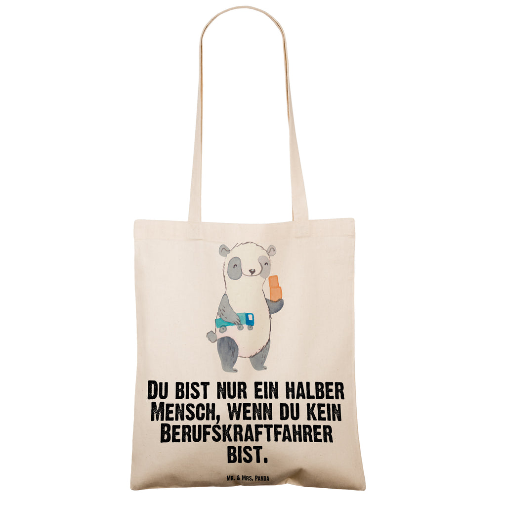 Tragetasche Berufskraftfahrer mit Herz Beuteltasche, Beutel, Einkaufstasche, Jutebeutel, Stoffbeutel, Tasche, Shopper, Umhängetasche, Strandtasche, Schultertasche, Stofftasche, Tragetasche, Badetasche, Jutetasche, Einkaufstüte, Laptoptasche, Beruf, Ausbildung, Jubiläum, Abschied, Rente, Kollege, Kollegin, Geschenk, Schenken, Arbeitskollege, Mitarbeiter, Firma, Danke, Dankeschön