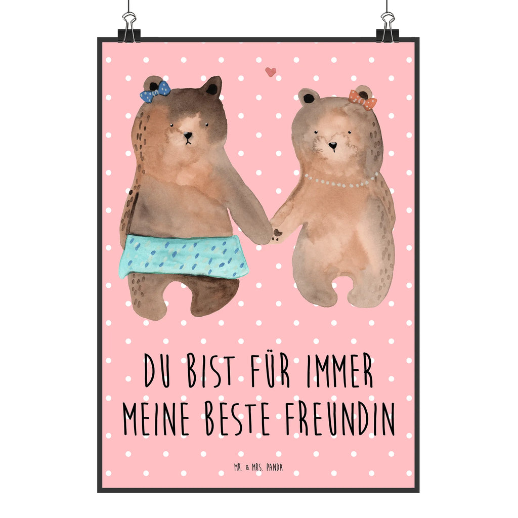 Poster Bär Freundin Poster, Wandposter, Bild, Wanddeko, Küchenposter, Kinderposter, Wanddeko Bild, Raumdekoration, Wanddekoration, Handgemaltes Poster, Mr. & Mrs. Panda Poster, Designposter, Kunstdruck, Posterdruck, Bär, Teddy, Teddybär, Bär Freundin Beste Freund Liebe Liebesbeweis Verliebt Kumpel Kumpeliene