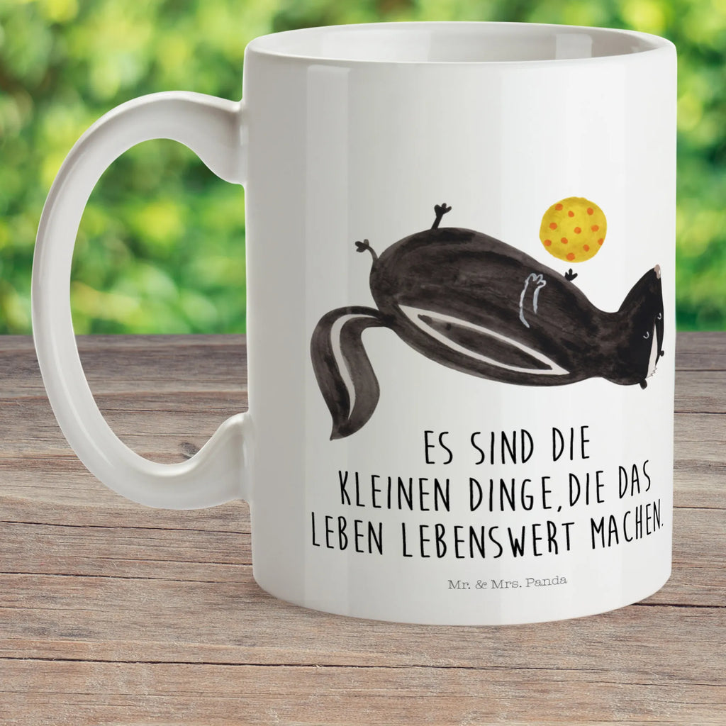 Kindertasse Stinktier Ball Kindertasse, Kinder Tasse, Kunststoff Tasse, Kindergarten Tasse, Trinkbecher, Camping Becher, Kaffeetasse, Kunststoffbecher, Kindergartenbecher, Outdoorgeschirr, Kunststoffgeschirr, Reisebecher, Reisetasse, Kinderbecher, Bruchfeste Tasse, Bruchsichere Tasse, Plastik Tasse, Plastiktasse, Stinktier, Skunk, Wildtier, Raubtier, Stinker, Stinki, verspielt, Weisheit