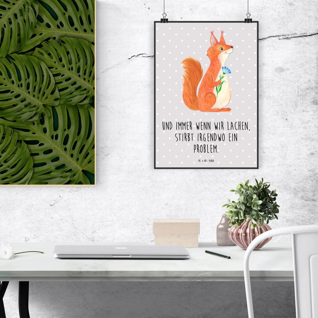Poster Squirrel flower Poster, Wandposter, Bild, Wanddeko, Küchenposter, Kinderposter, Wanddeko Bild, Raumdekoration, Wanddekoration, Handgemaltes Poster, Mr. & Mrs. Panda Poster, Designposter, Kunstdruck, Posterdruck, Tiermotive, Gute Laune, lustige Sprüche, Tiere, Eichhörnchen, Eichhorn, Spruch positiv, Lachen, Spaß, Motivation Sprüche, Motivation Bilder, glücklich Spruch, Spruch Deko