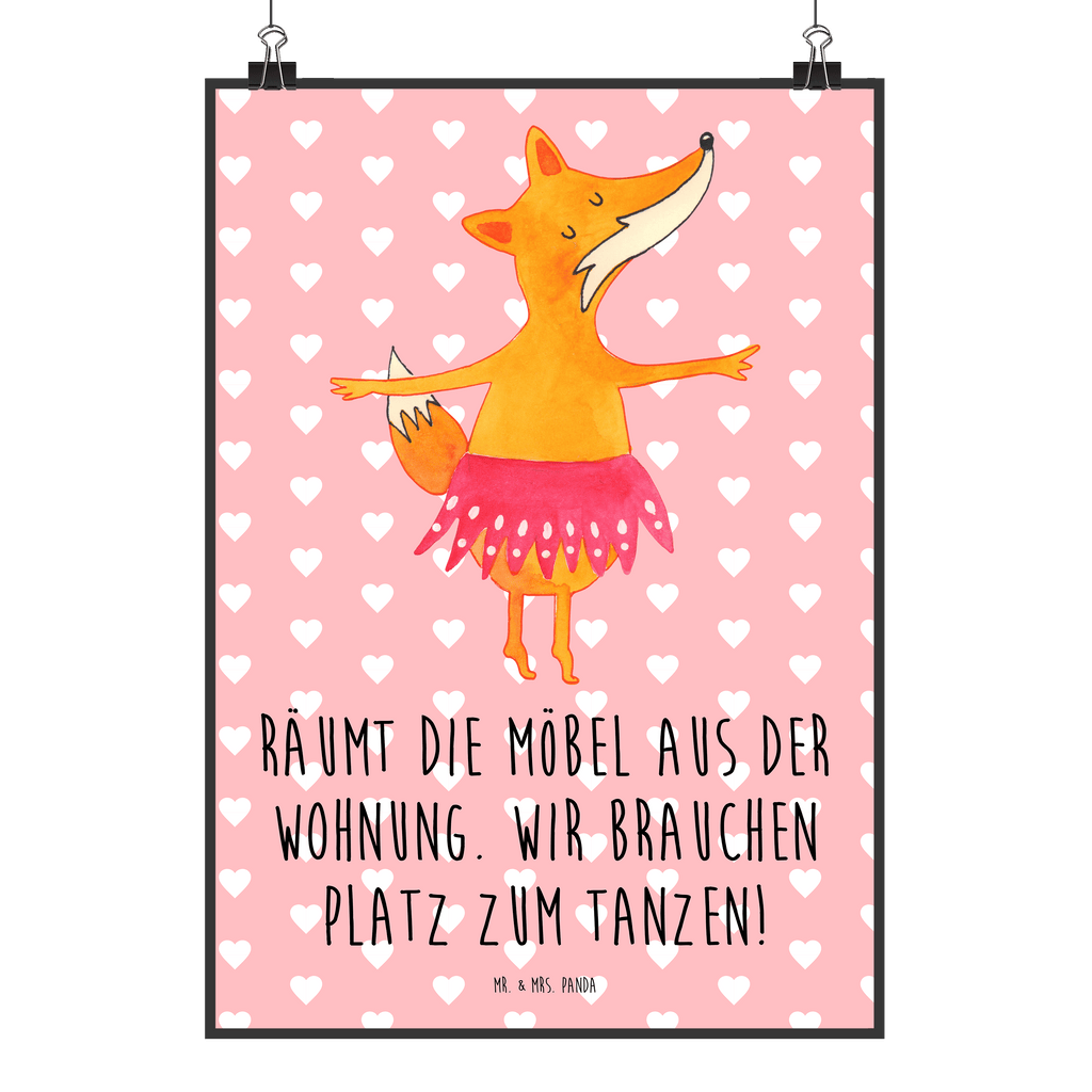 Poster Fuchs Ballerina Poster, Wandposter, Bild, Wanddeko, Küchenposter, Kinderposter, Wanddeko Bild, Raumdekoration, Wanddekoration, Handgemaltes Poster, Mr. & Mrs. Panda Poster, Designposter, Kunstdruck, Posterdruck, Fuchs, Fuchs Spruch, Füchse, Füchsin, Ballerina, Ballett, Tänzerin, Tanzen, Party, Einladung, Geburtstag