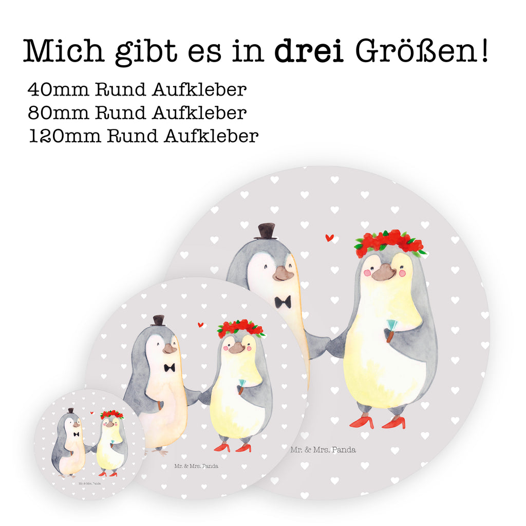 Rund Aufkleber Pinguin Heirat Sticker, Aufkleber, Etikett, Kinder, rund, Liebe, Partner, Freund, Freundin, Ehemann, Ehefrau, Heiraten, Verlobung, Heiratsantrag, Liebesgeschenk, Jahrestag, Hocheitstag