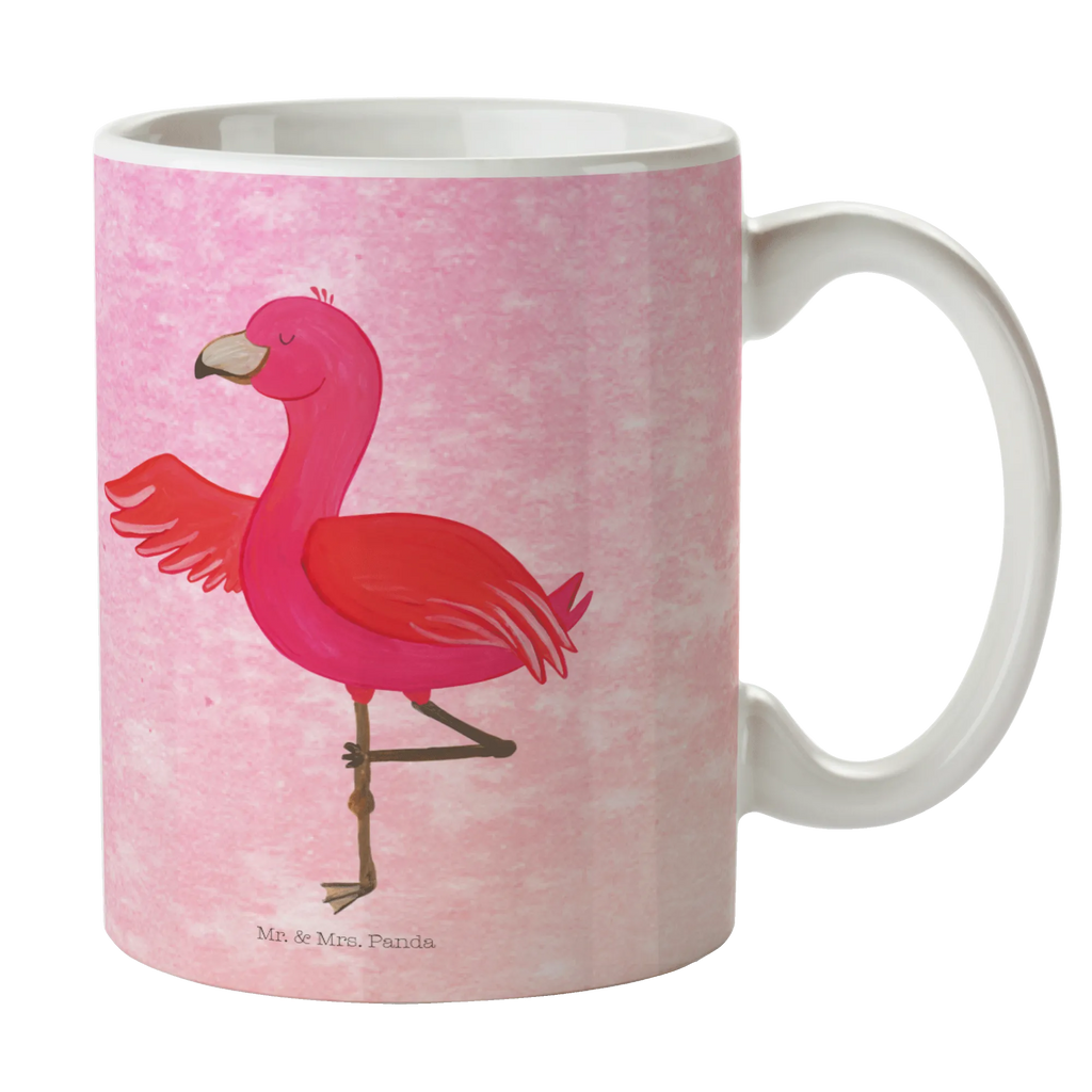 Tasse Flamingo Yoga Tasse, Kaffeetasse, Teetasse, Becher, Kaffeebecher, Teebecher, Keramiktasse, Porzellantasse, Büro Tasse, Geschenk Tasse, Tasse Sprüche, Tasse Motive, Kaffeetassen, Tasse bedrucken, Designer Tasse, Cappuccino Tassen, Schöne Teetassen, Flamingo, Vogel, Yoga, Namaste, Achtsamkeit, Yoga-Übung, Entspannung, Ärger, Aufregen, Tiefenentspannung