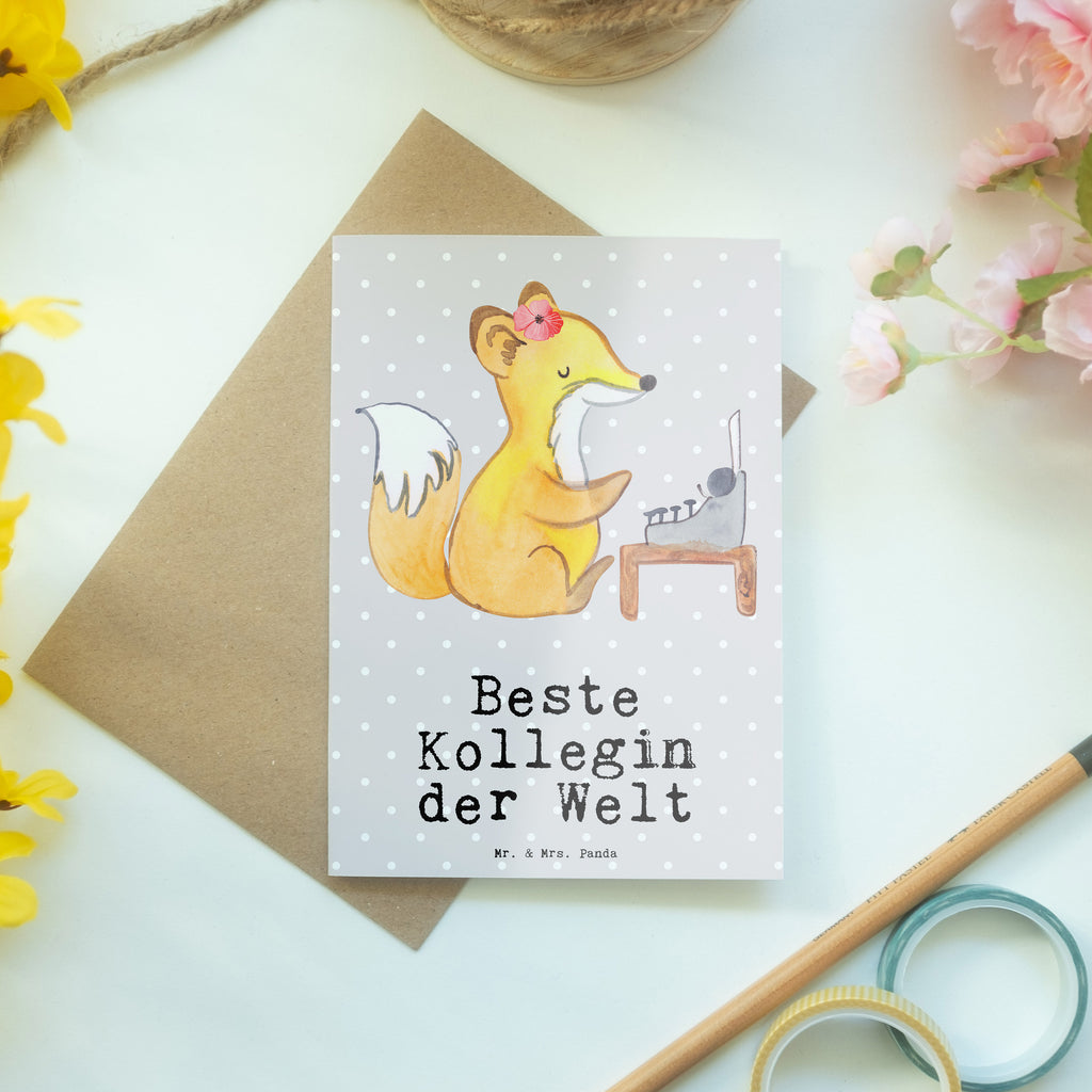 Grußkarte Fuchs Beste Kollegin der Welt Grußkarte, Klappkarte, Einladungskarte, Glückwunschkarte, Hochzeitskarte, Geburtstagskarte, Karte, Ansichtskarten, für, Dankeschön, Geschenk, Schenken, Geburtstag, Geburtstagsgeschenk, Geschenkidee, Danke, Bedanken, Mitbringsel, Freude machen, Geschenktipp, Arbeitskollegin, Kollegin, Freundin, Büro, Abschiedsgeschenk, Ruhestand, Arbeit, Mitarbeiterin, Berufsgenossin, Beruf