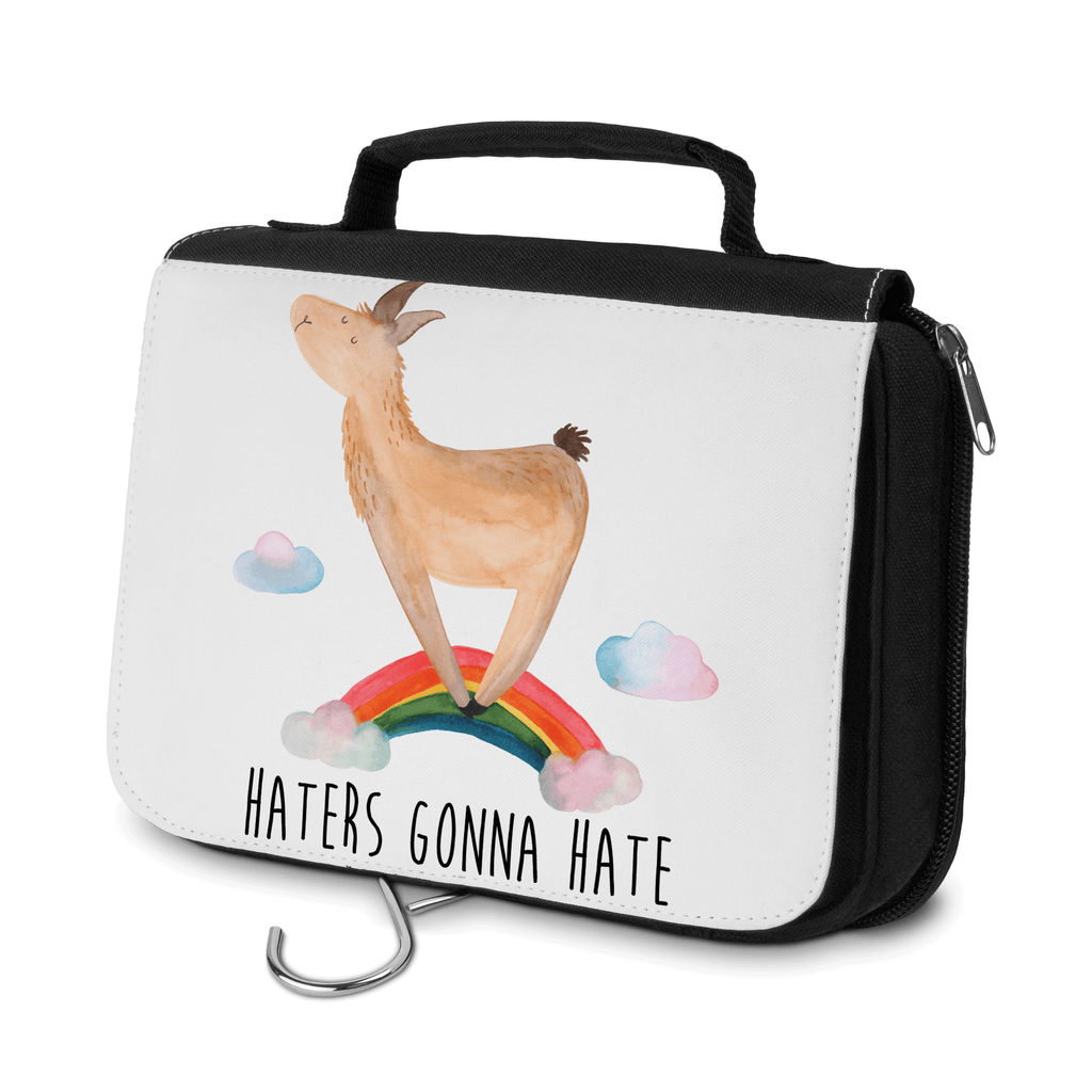 Kulturbeutel Lama Regenbogen Kulturbeutel, Zum Aufhängen, Waschtasche, Kosmetiktasche, Damen, Herren, Aufbewahrungstasche, Schminktasche, Kosmetikbeutel, Organizer, Kulturtasche, Schminkutensil, Lama, Alpaka, Lamas, Regenbogen, Haters gonna hate, Haters, Selbstständig, Außenseiter, Schule, Abi, Hobby, Wolkenland, Freiheit