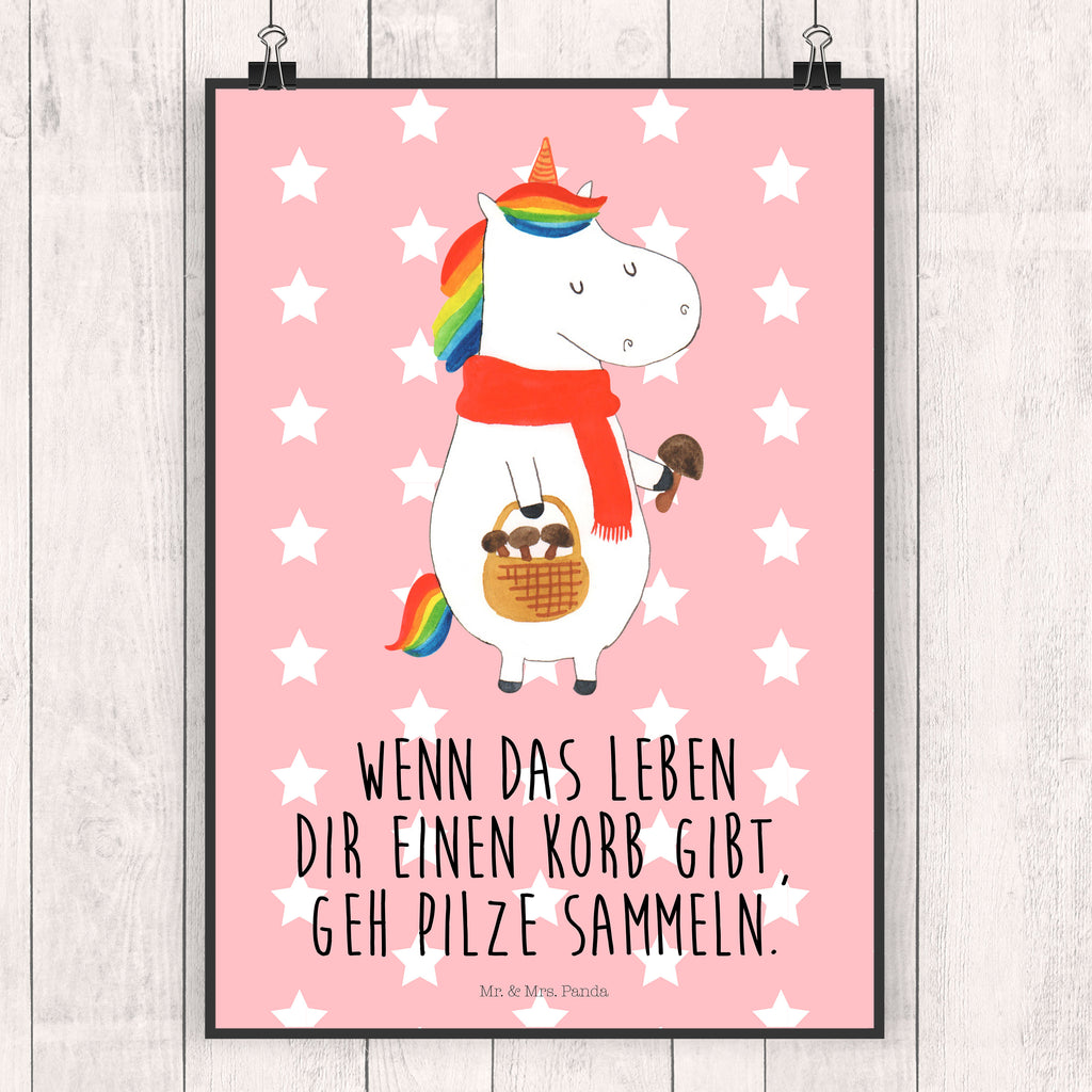 Poster Einhorn Pilz Poster, Wandposter, Bild, Wanddeko, Küchenposter, Kinderposter, Wanddeko Bild, Raumdekoration, Wanddekoration, Handgemaltes Poster, Mr. & Mrs. Panda Poster, Designposter, Kunstdruck, Posterdruck, Einhorn, Einhörner, Einhorn Deko, Pegasus, Unicorn, Pilze, Pilzsammler, Motivation, Spruch, Liebeskummer