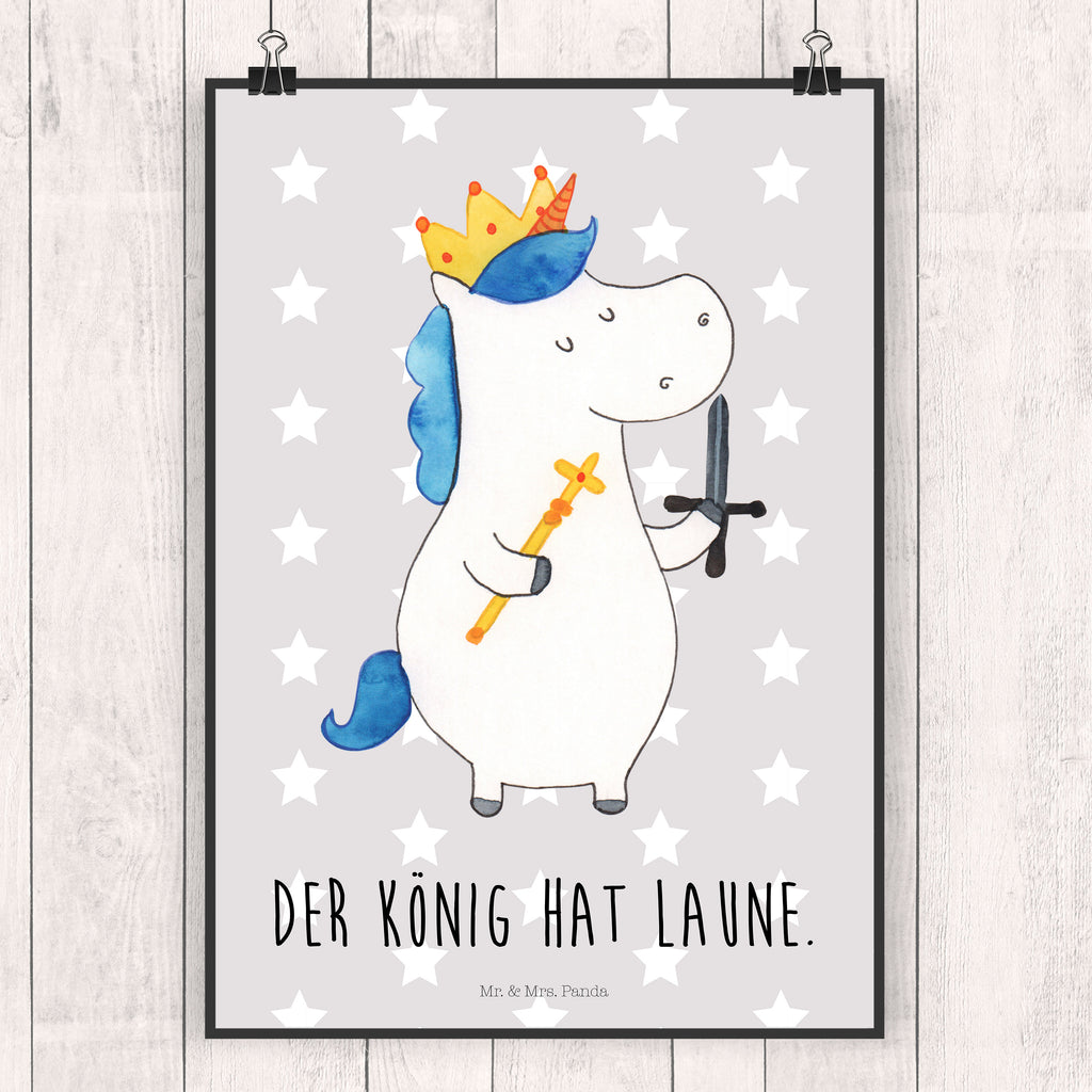 Poster Einhorn König mit Schwert Poster, Wandposter, Bild, Wanddeko, Küchenposter, Kinderposter, Wanddeko Bild, Raumdekoration, Wanddekoration, Handgemaltes Poster, Mr. & Mrs. Panda Poster, Designposter, Kunstdruck, Posterdruck, Einhorn, Einhörner, Einhorn Deko, Pegasus, Unicorn, König, Ritter, Mittelalter