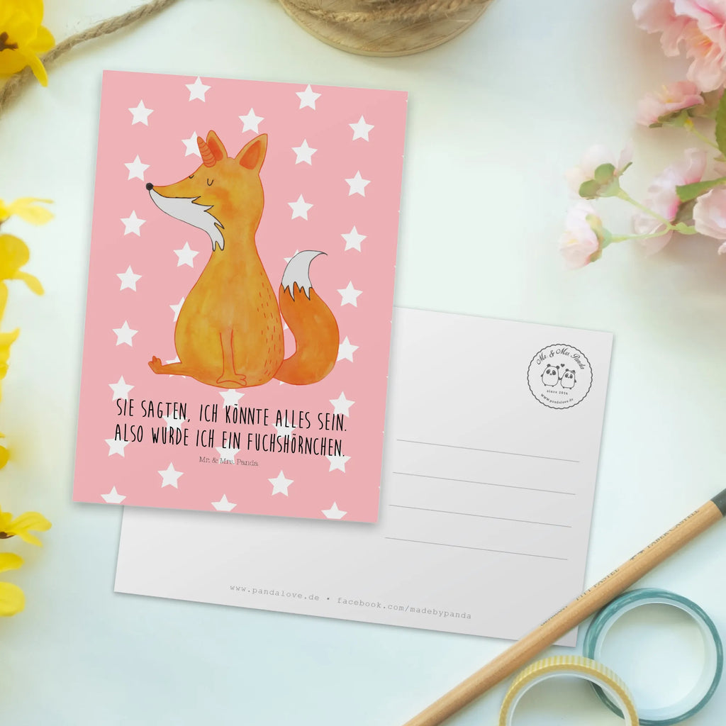 Postkarte Fuchshörnchen Postkarte, Karte, Geschenkkarte, Grußkarte, Einladung, Ansichtskarte, Geburtstagskarte, Einladungskarte, Dankeskarte, Ansichtskarten, Einladung Geburtstag, Einladungskarten Geburtstag, Einhorn, Einhörner, Einhorn Deko, Pegasus, Unicorn, Fuchs, Unicorns, Fuchshörnchen, Fuchshorn, Foxycorn, Füchse