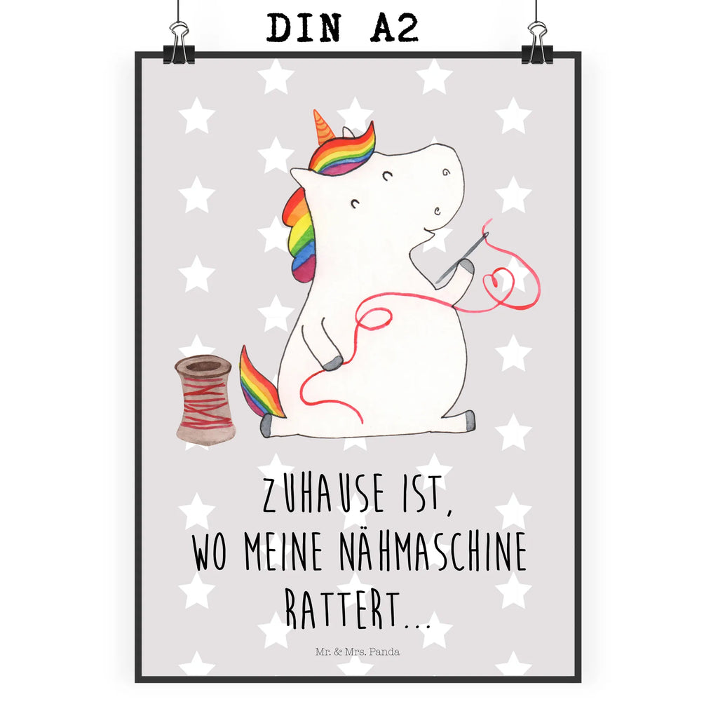 Poster Einhorn Näherin Poster, Wandposter, Bild, Wanddeko, Küchenposter, Kinderposter, Wanddeko Bild, Raumdekoration, Wanddekoration, Handgemaltes Poster, Mr. & Mrs. Panda Poster, Designposter, Kunstdruck, Posterdruck, Einhorn, Einhörner, Einhorn Deko, Unicorn, Näherin, nähen, Mädchen, Freundin, Häkeln, Stricken, basteln, Nähzimmer