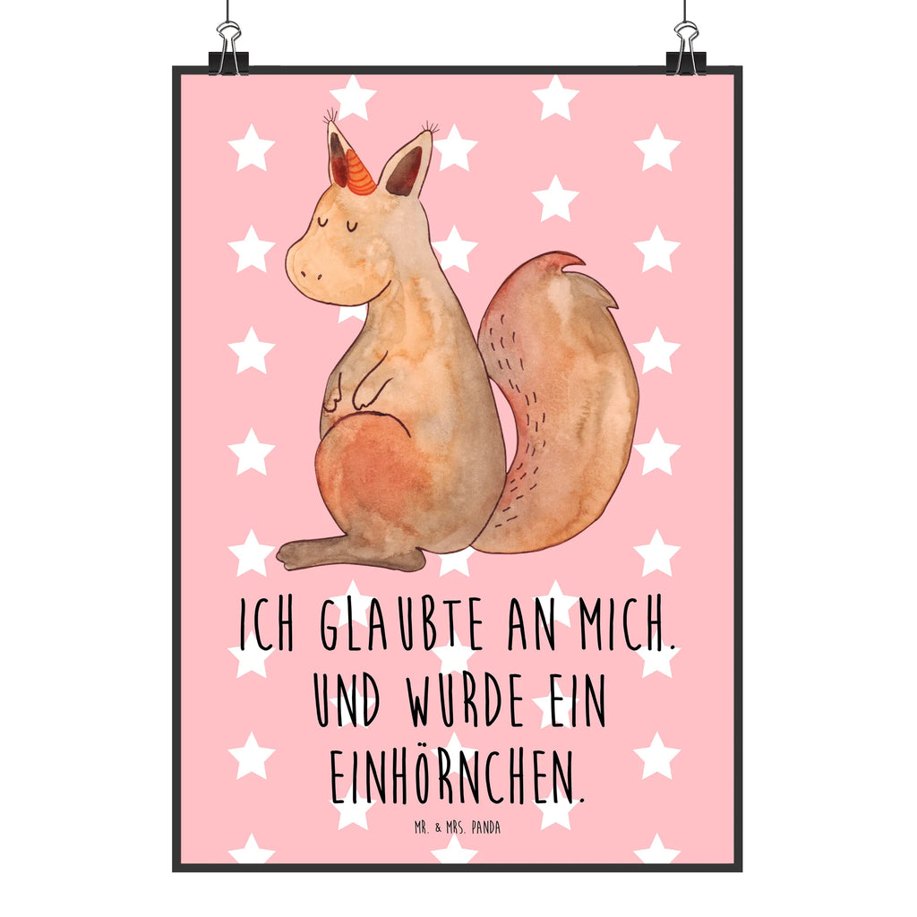 Poster Einhorn Glauben Poster, Wandposter, Bild, Wanddeko, Küchenposter, Kinderposter, Wanddeko Bild, Raumdekoration, Wanddekoration, Handgemaltes Poster, Mr. & Mrs. Panda Poster, Designposter, Kunstdruck, Posterdruck, Einhorn, Einhörner, Einhorn Deko, Pegasus, Unicorn, Einhörnchen, Eichhörnchen, Eichhorn