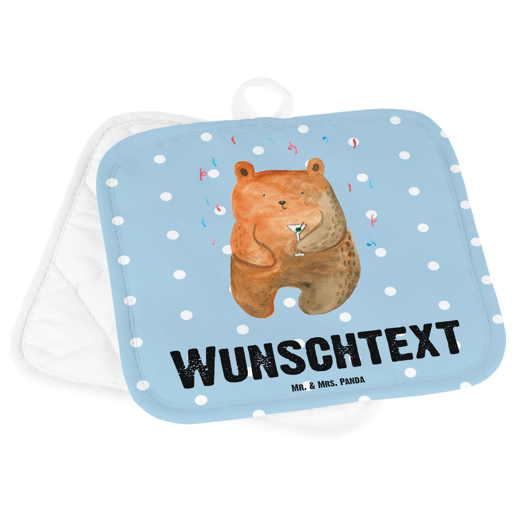 Personalisierte Topflappen Bär Party Topflappen personalisiert, Personalisierte Topfuntersetzer, Personalisierter Ofenhandschuh, Topflappen Set personalisiert, Topflappen mit Namen, Namensaufdruck, Bär, Teddy, Teddybär, Geburtstag, Geburtstagsgeschenk, Geschenk, Party, Feiern, Abfeiern, Mitbringsel, Gute Laune, Lustig