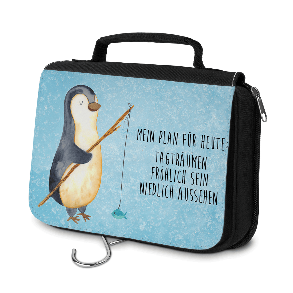 Kulturbeutel Pinguin Angler Kulturbeutel, Zum Aufhängen, Waschtasche, Kosmetiktasche, Damen, Herren, Aufbewahrungstasche, Schminktasche, Kosmetikbeutel, Organizer, Kulturtasche, Schminkutensil, Pinguin, Pinguine, Angeln, Angler, Tagträume, Hobby, Plan, Planer, Tagesplan, Neustart, Motivation, Geschenk, Freundinnen, Geschenkidee, Urlaub, Wochenende