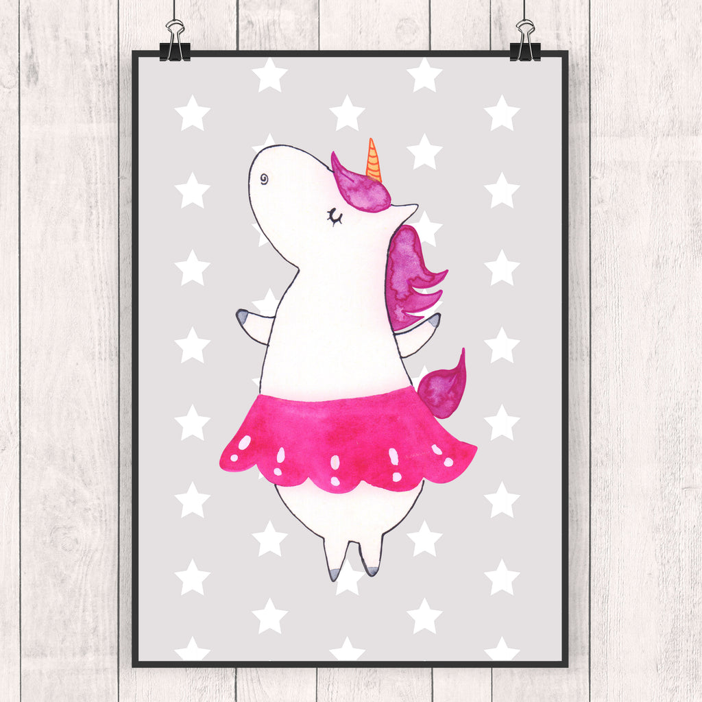 Poster Einhorn Ballerina Poster, Wandposter, Bild, Wanddeko, Küchenposter, Kinderposter, Wanddeko Bild, Raumdekoration, Wanddekoration, Handgemaltes Poster, Mr. & Mrs. Panda Poster, Designposter, Kunstdruck, Posterdruck, Einhorn, Einhörner, Einhorn Deko, Pegasus, Unicorn, Tanzen, Ballerina, Party, Wohnung, Spaß, Feiern, Geburtstag, Tänzerin, Lebenslust, Lebensfreude