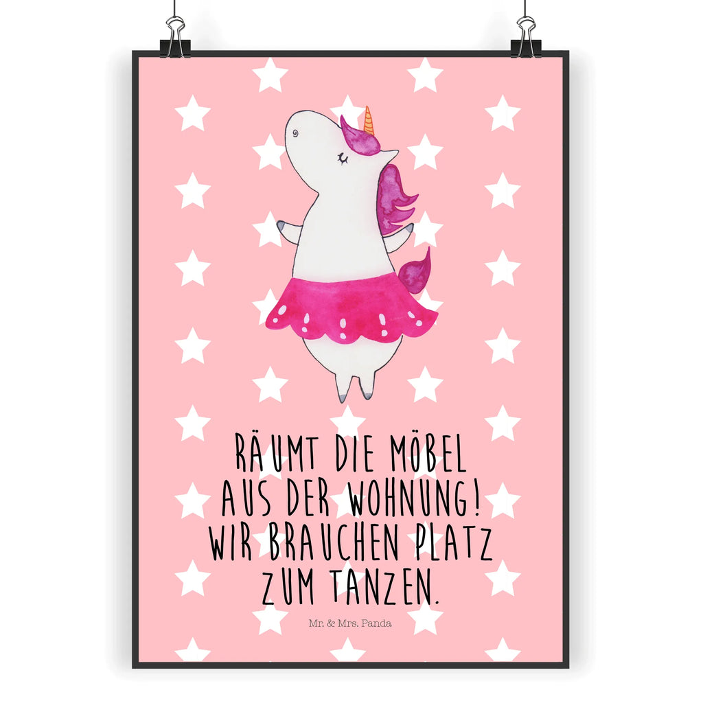 Poster Einhorn Ballerina Poster, Wandposter, Bild, Wanddeko, Küchenposter, Kinderposter, Wanddeko Bild, Raumdekoration, Wanddekoration, Handgemaltes Poster, Mr. & Mrs. Panda Poster, Designposter, Kunstdruck, Posterdruck, Einhorn, Einhörner, Einhorn Deko, Pegasus, Unicorn, Tanzen, Ballerina, Party, Wohnung, Spaß, Feiern, Geburtstag, Tänzerin, Lebenslust, Lebensfreude