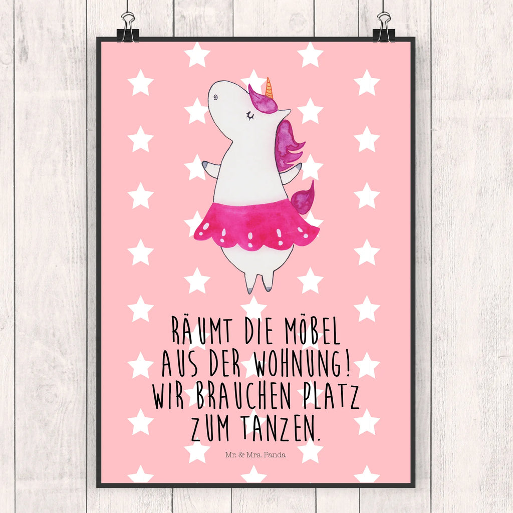 Poster Einhorn Ballerina Poster, Wandposter, Bild, Wanddeko, Küchenposter, Kinderposter, Wanddeko Bild, Raumdekoration, Wanddekoration, Handgemaltes Poster, Mr. & Mrs. Panda Poster, Designposter, Kunstdruck, Posterdruck, Einhorn, Einhörner, Einhorn Deko, Pegasus, Unicorn, Tanzen, Ballerina, Party, Wohnung, Spaß, Feiern, Geburtstag, Tänzerin, Lebenslust, Lebensfreude