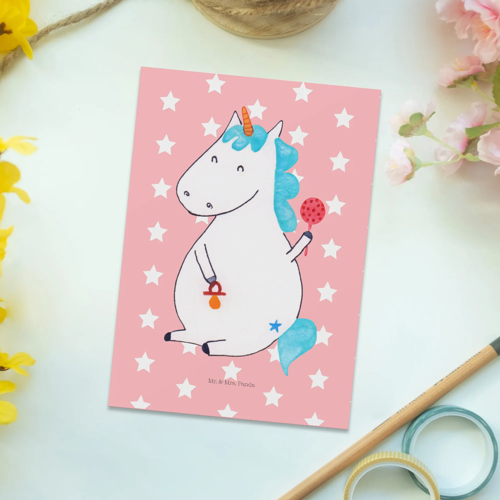 Postkarte Einhorn Baby Postkarte, Karte, Geschenkkarte, Grußkarte, Einladung, Ansichtskarte, Geburtstagskarte, Einladungskarte, Dankeskarte, Ansichtskarten, Einladung Geburtstag, Einladungskarten Geburtstag, Einhorn, Einhörner, Einhorn Deko, Pegasus, Unicorn, Mutter, Geburt, Geburtstag, erstes Kind, Baby, Babyglück, Nachwuchs, Eltern, Party, Kind, Schnuller