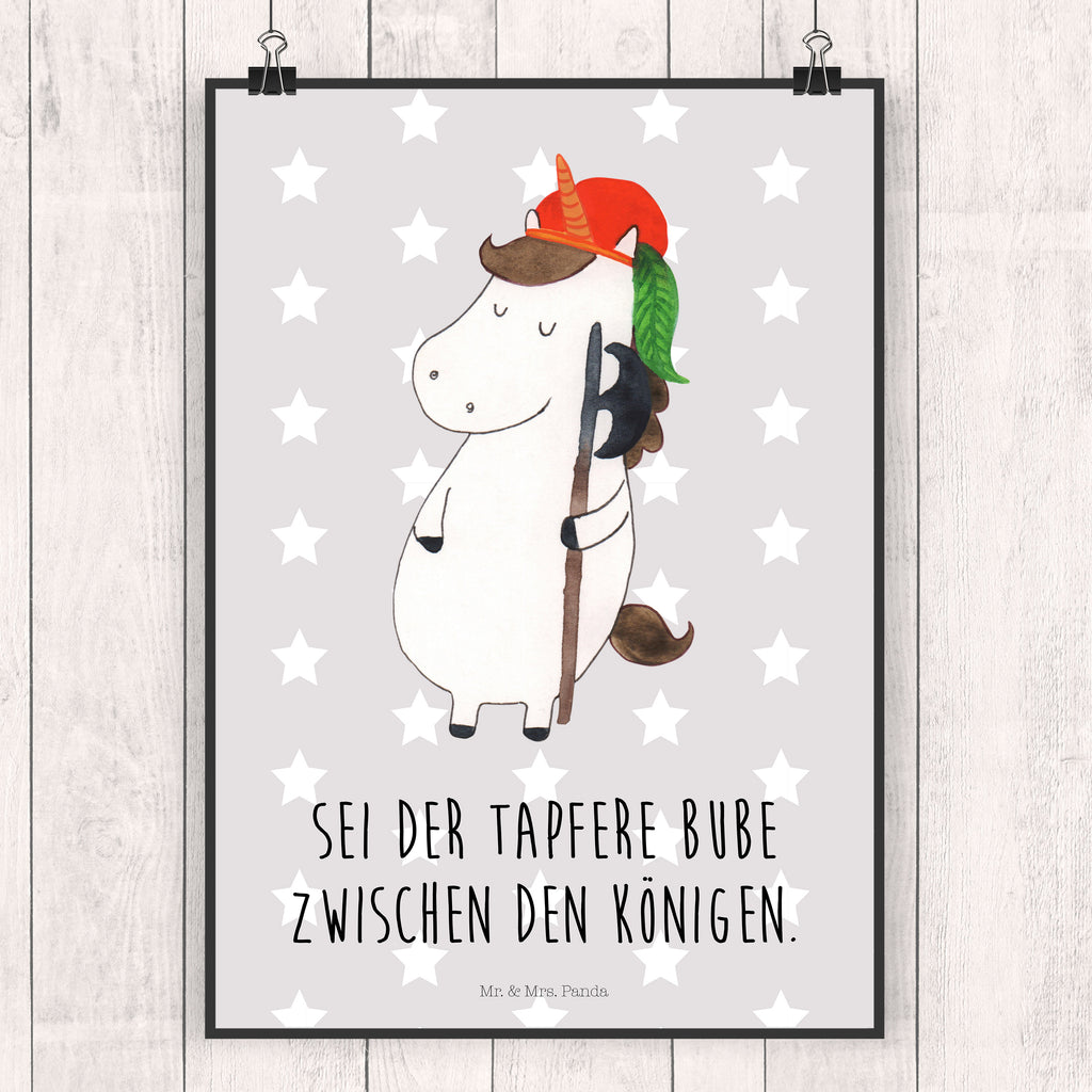 Poster Einhorn Junge Poster, Wandposter, Bild, Wanddeko, Küchenposter, Kinderposter, Wanddeko Bild, Raumdekoration, Wanddekoration, Handgemaltes Poster, Mr. & Mrs. Panda Poster, Designposter, Kunstdruck, Posterdruck, Einhorn, Einhörner, Einhorn Deko, Pegasus, Unicorn, Bube, Mittelalter