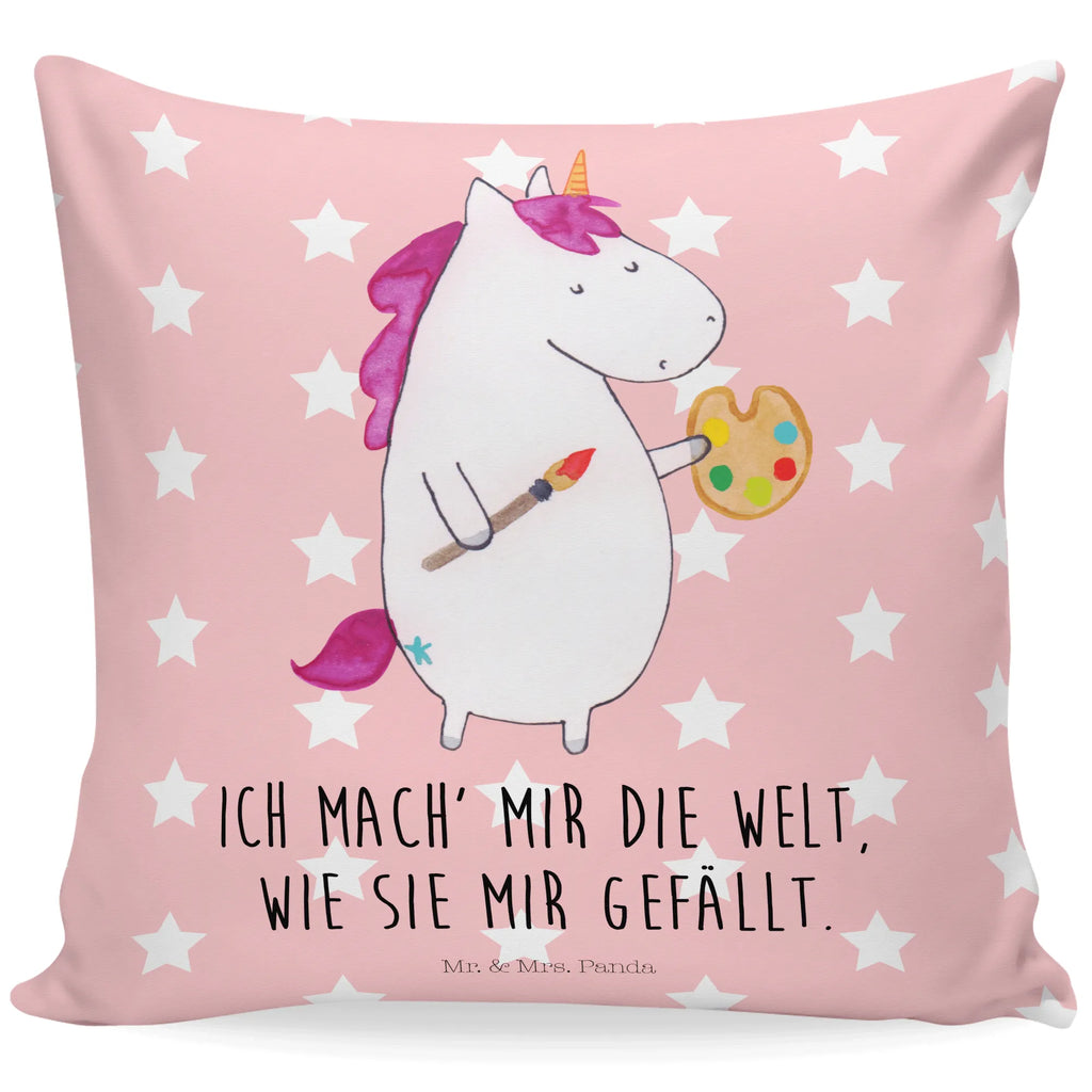 40x40 Kissen Einhorn Künstler Kissenhülle, Kopfkissen, Sofakissen, Dekokissen, Motivkissen, sofakissen, sitzkissen, Kissen, Kissenbezüge, Kissenbezug 40x40, Kissen 40x40, Kissenhülle 40x40, Zierkissen, Couchkissen, Dekokissen Sofa, Sofakissen 40x40, Dekokissen 40x40, Kopfkissen 40x40, Kissen 40x40 Waschbar, Einhorn, Einhörner, Einhorn Deko, Pegasus, Unicorn, Englisch, Künstler, Artist, Malen, Zeichnen, Welt, Farbe, Stift, Pinsel, Geschenk, Maler