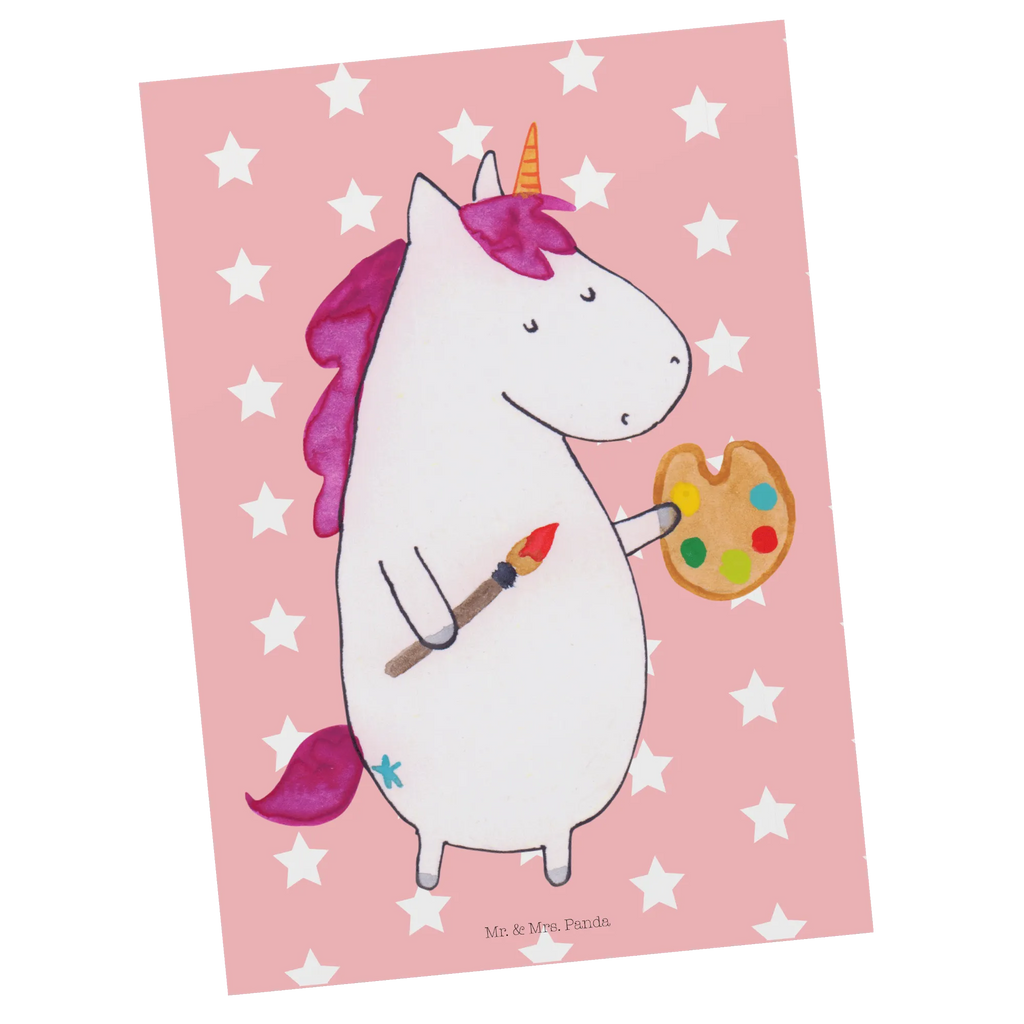 Postkarte Einhorn Künstler Postkarte, Karte, Geschenkkarte, Grußkarte, Einladung, Ansichtskarte, Geburtstagskarte, Einladungskarte, Dankeskarte, Ansichtskarten, Einladung Geburtstag, Einladungskarten Geburtstag, Einhorn, Einhörner, Einhorn Deko, Unicorn, Englisch, Künstler, Artist, Malen, Zeichnen, Welt, Farbe, Stift, Pinsel, Geschenk, Maler